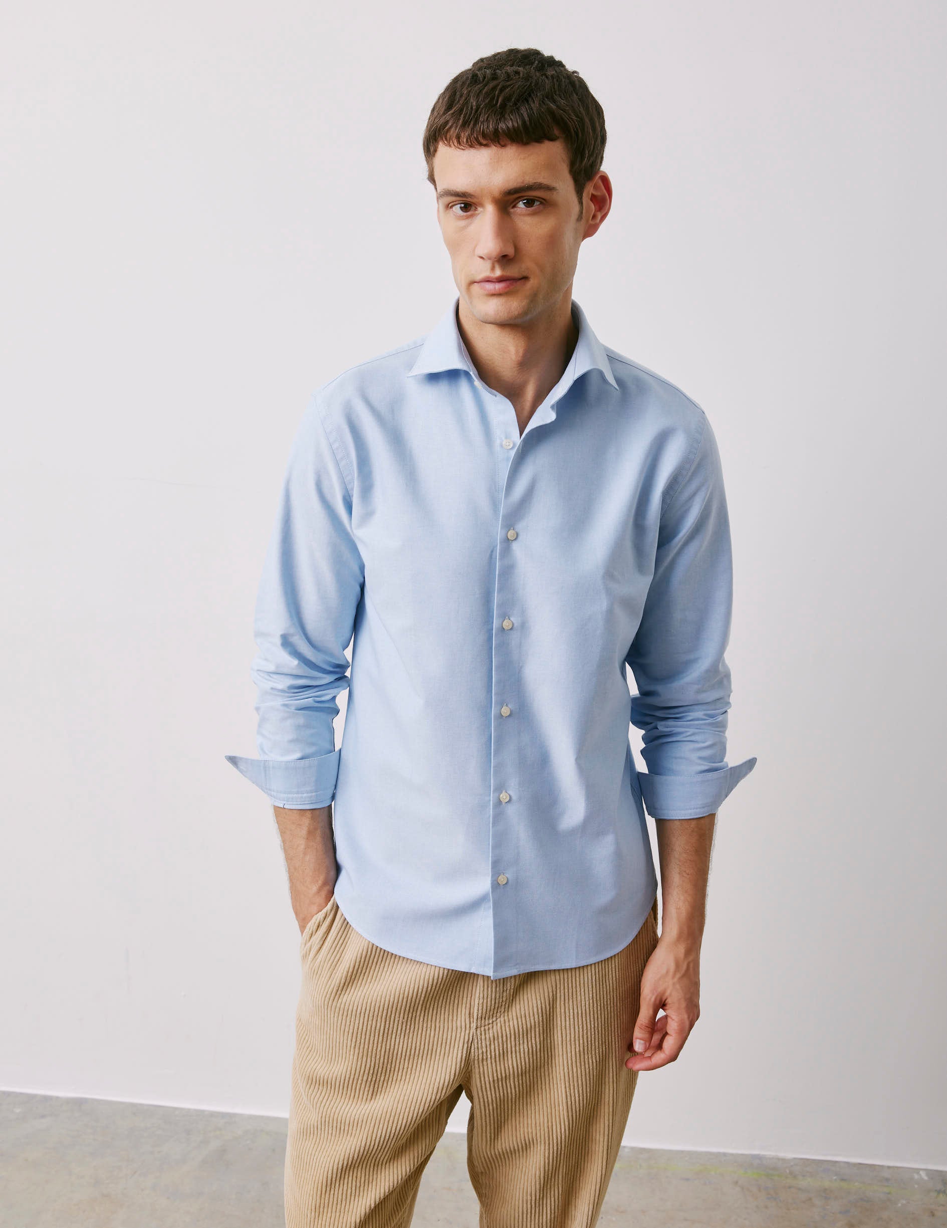 Aristote blue shirt - Oxford - Italian Collar