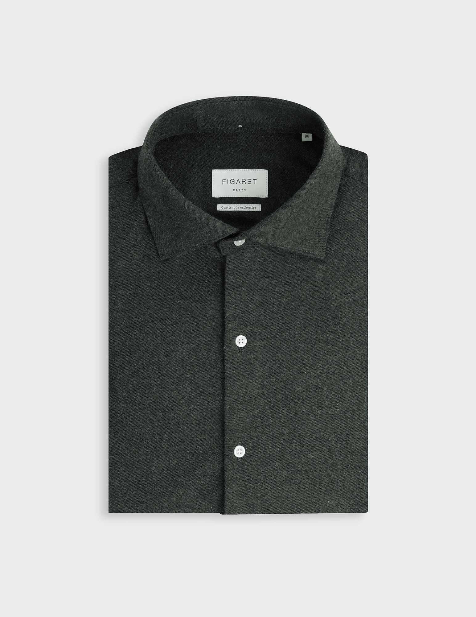 Aristote green shirt - Flannel - Italian Collar
