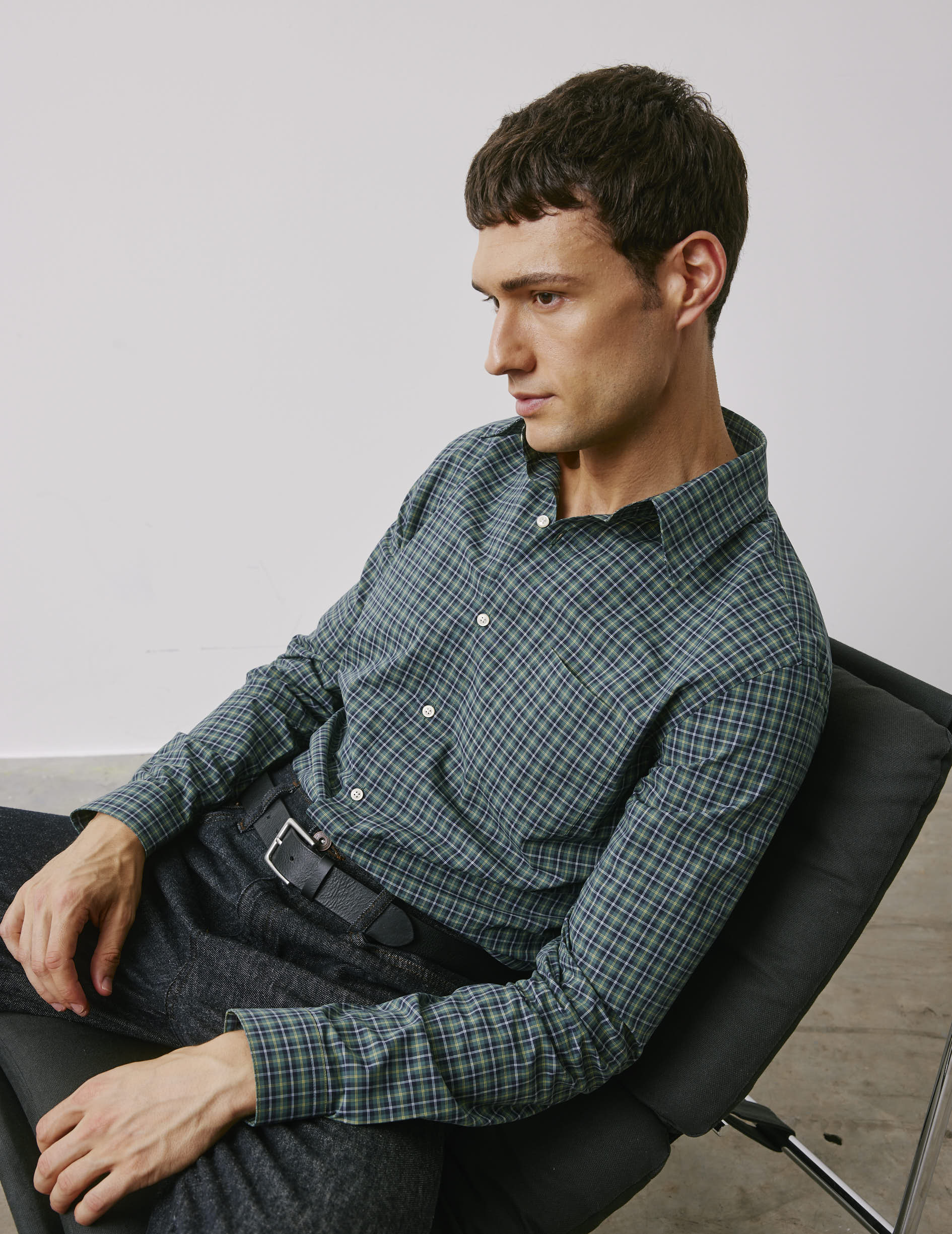 Arnold green checked shirt - Poplin - Prodigious Collar