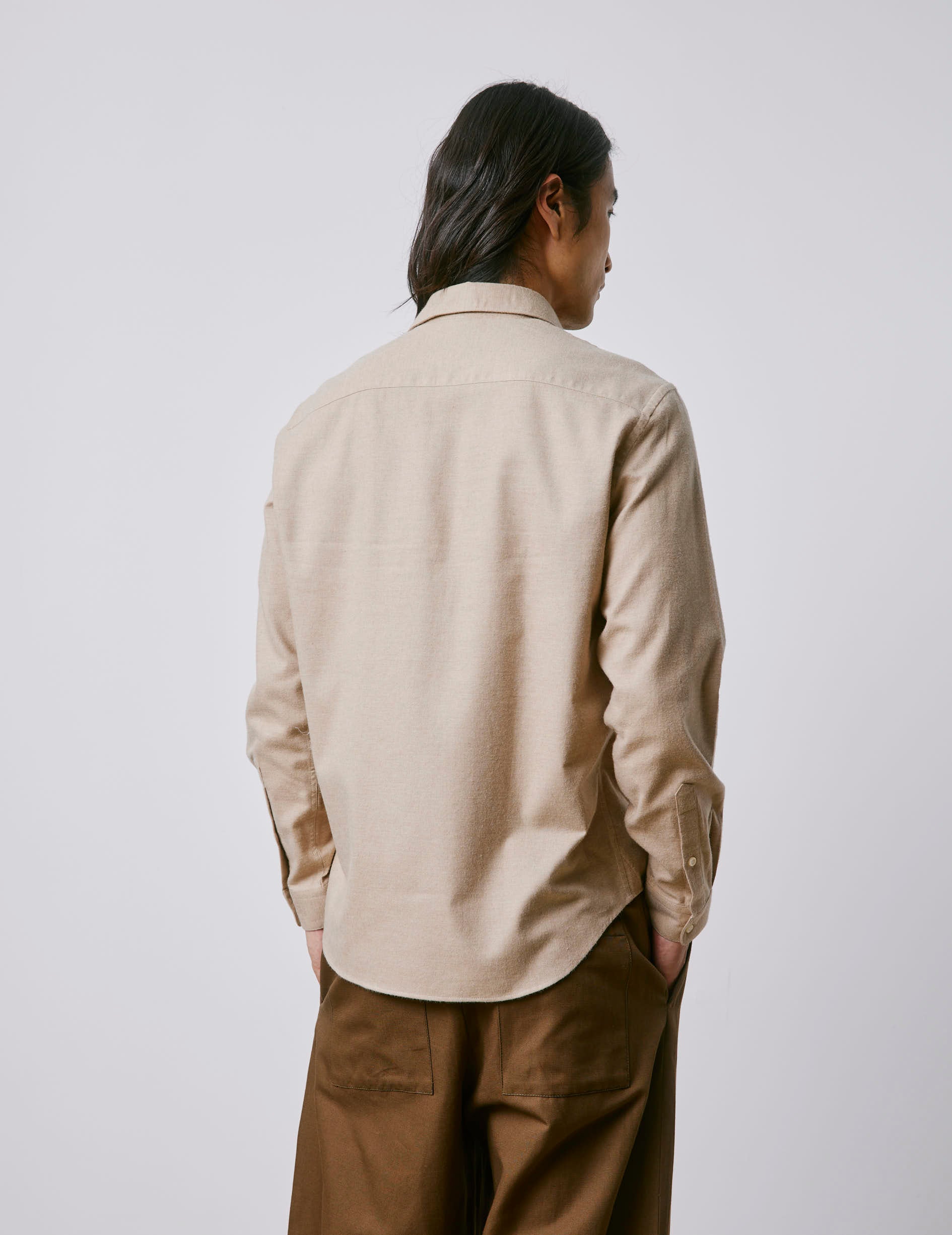 Auguste beige shirt - Flannel - French Collar