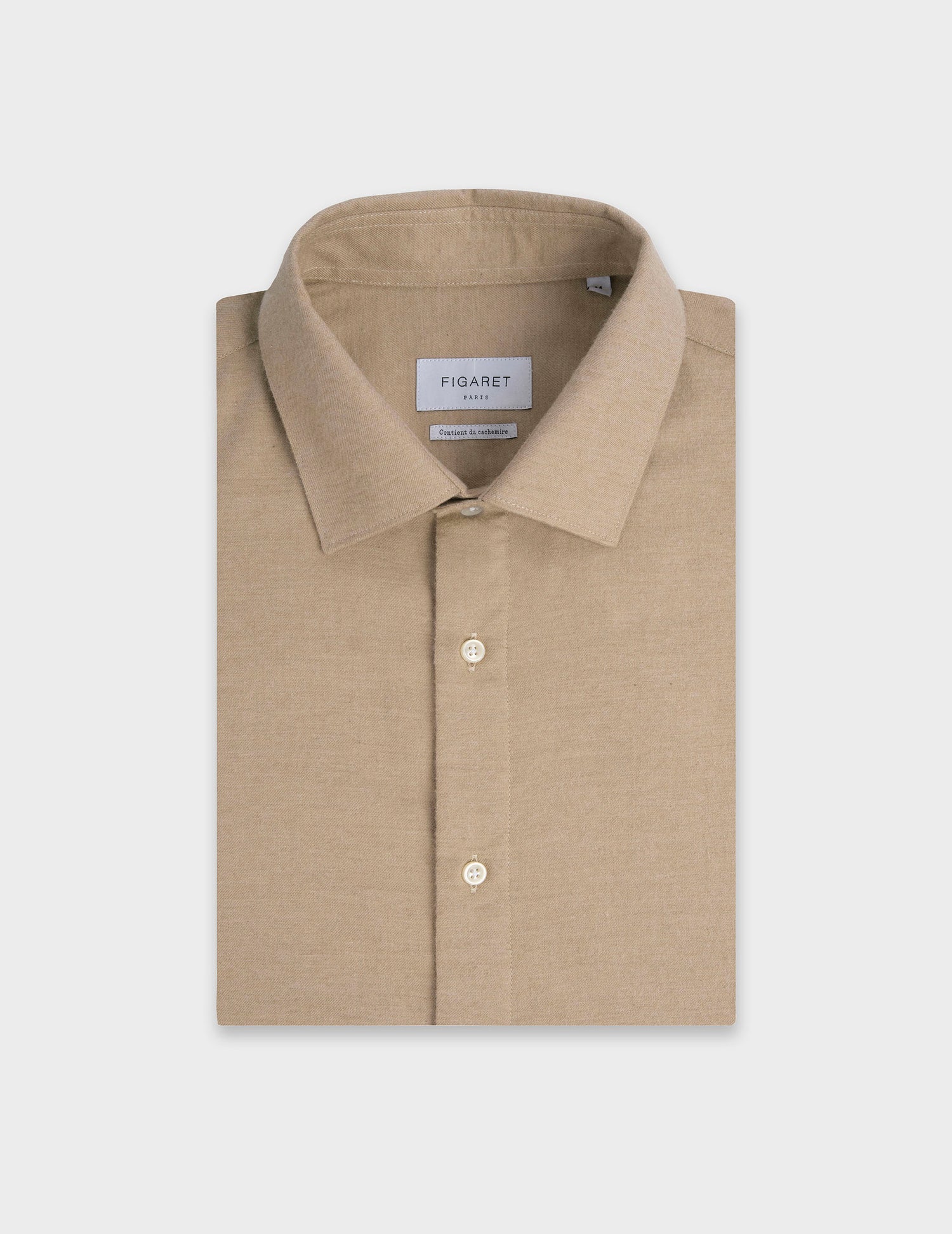 Auguste beige shirt - Flannel - French Collar#4