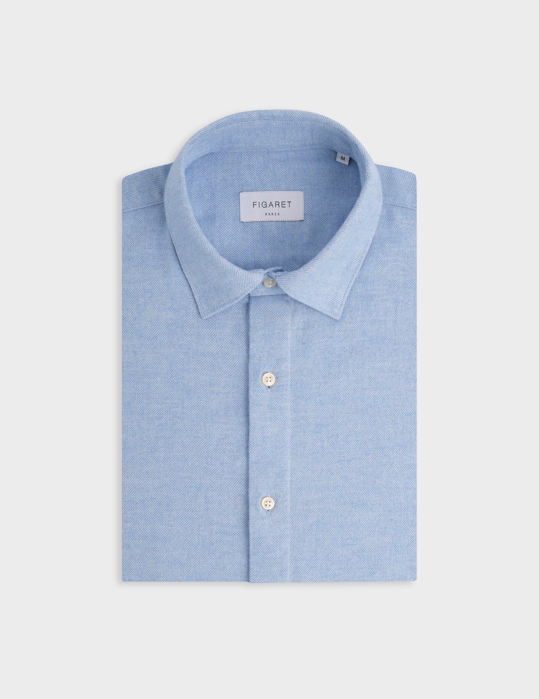 Auguste blue shirt - Flannel - French Collar