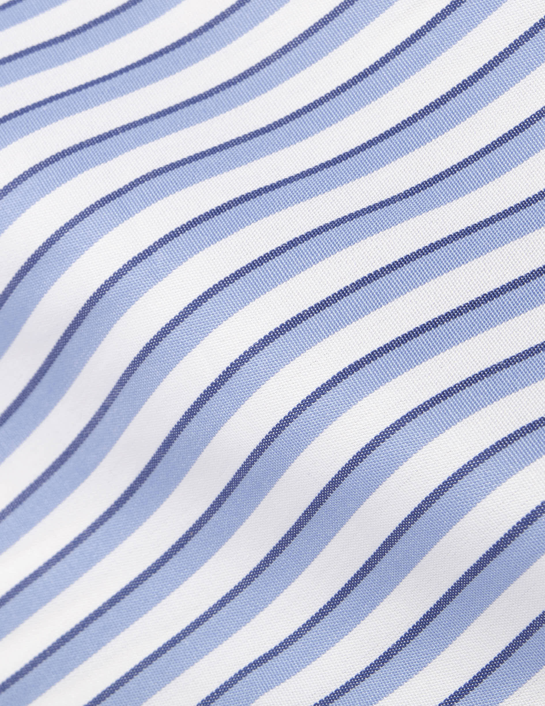 Carl blue striped shirt - Poplin - Open straight Collar