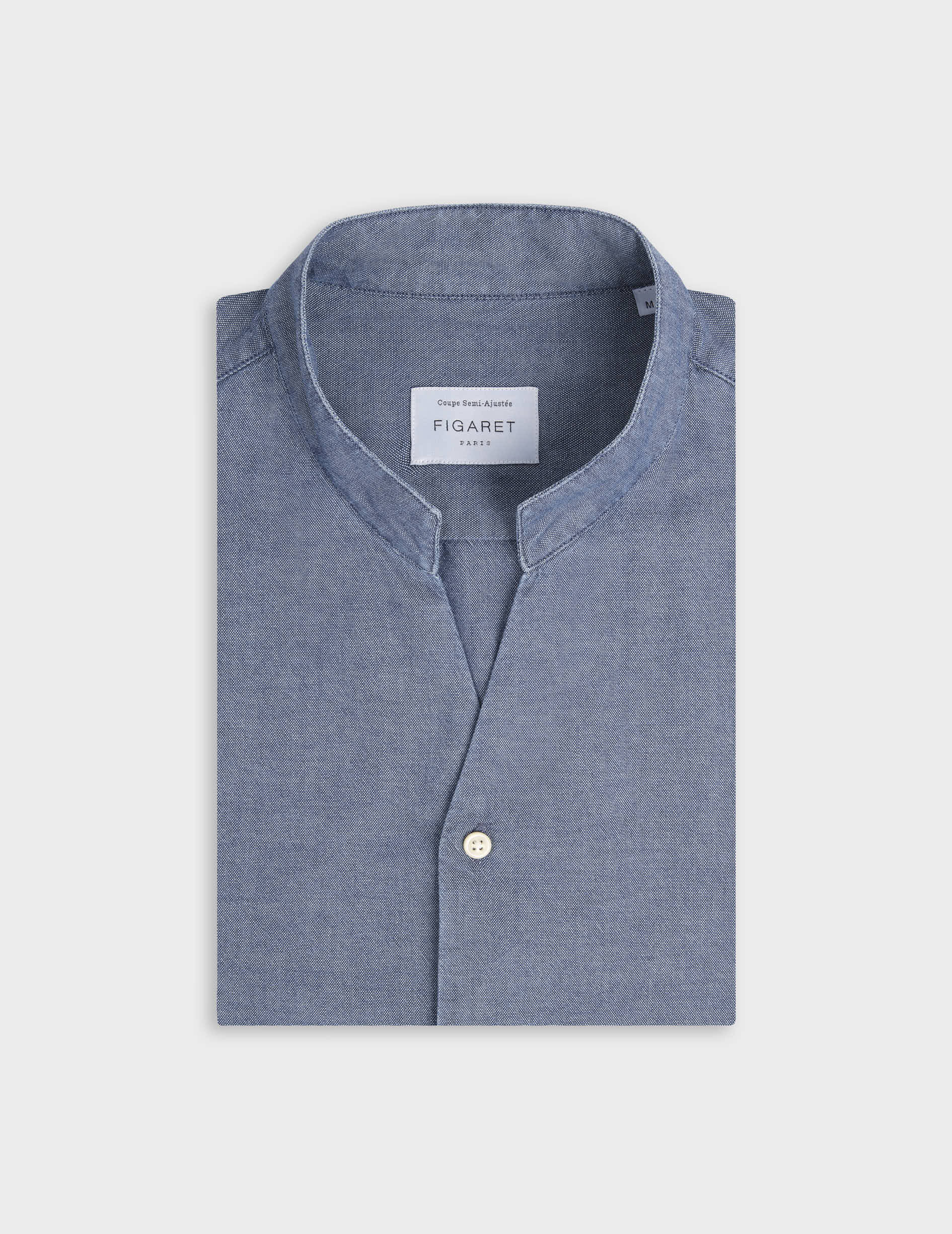 Carl denim blue shirt - Denim - Open Straight Collar