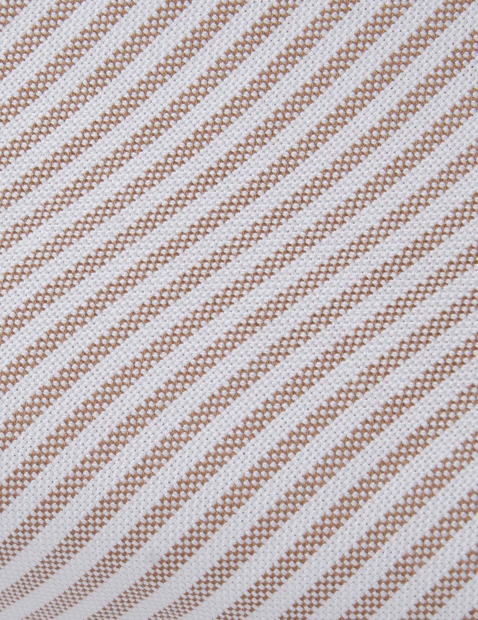 Carl brown striped shirt - Oxford - Open Straight Collar