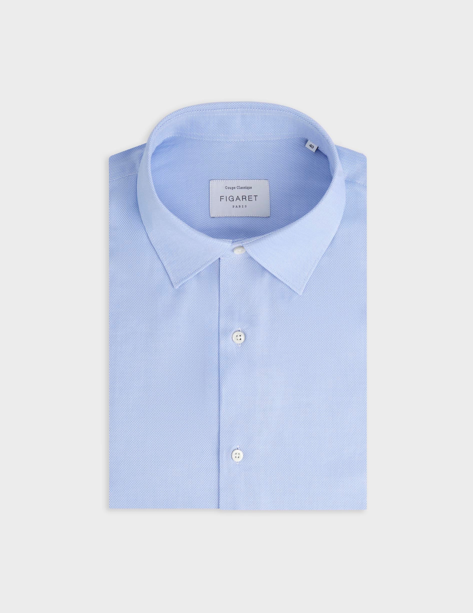 Classic blue shirt - Shaped - Figaret Collar - Musketeers Cuffs