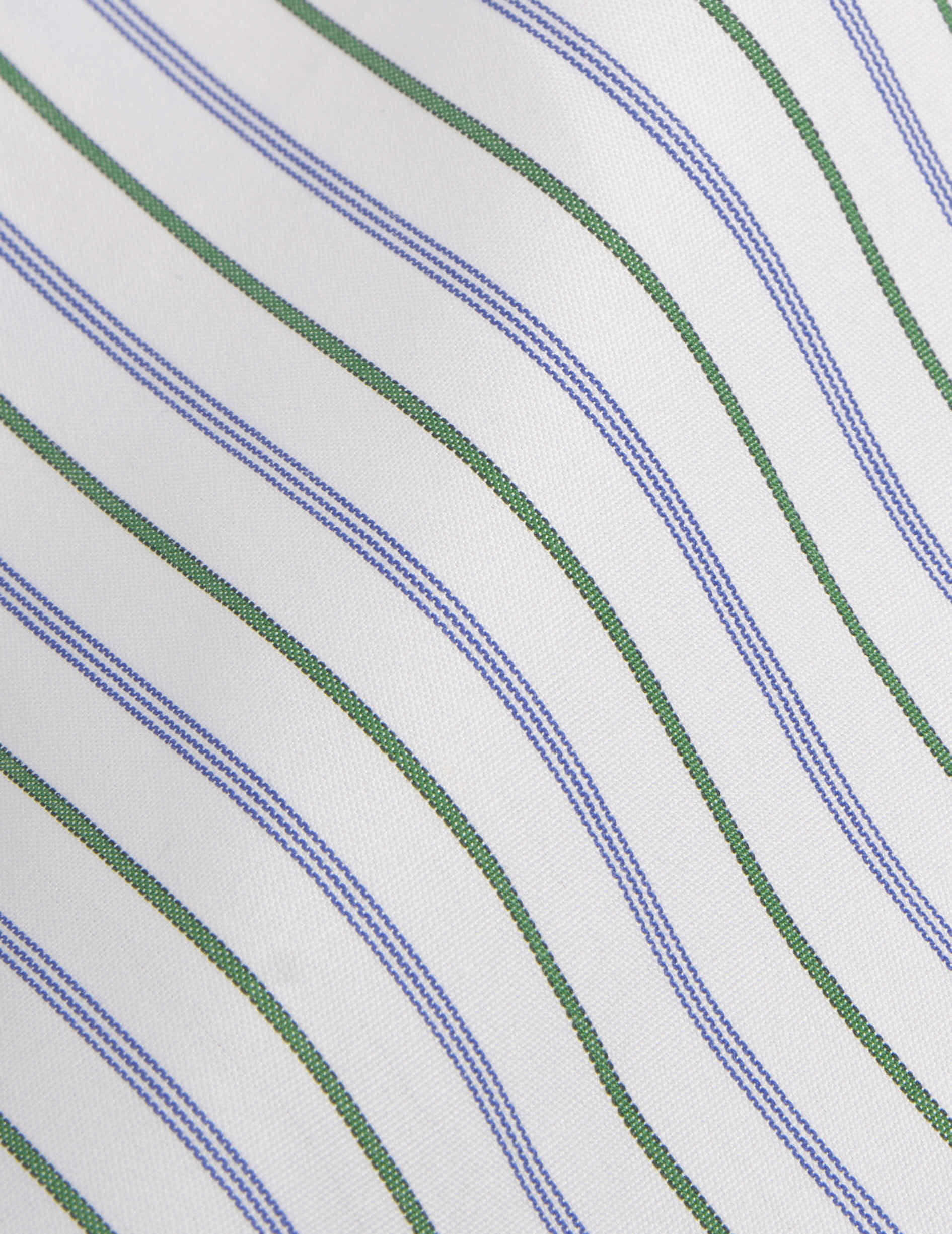 Green striped fitted shirt - Poplin - Figaret Collar