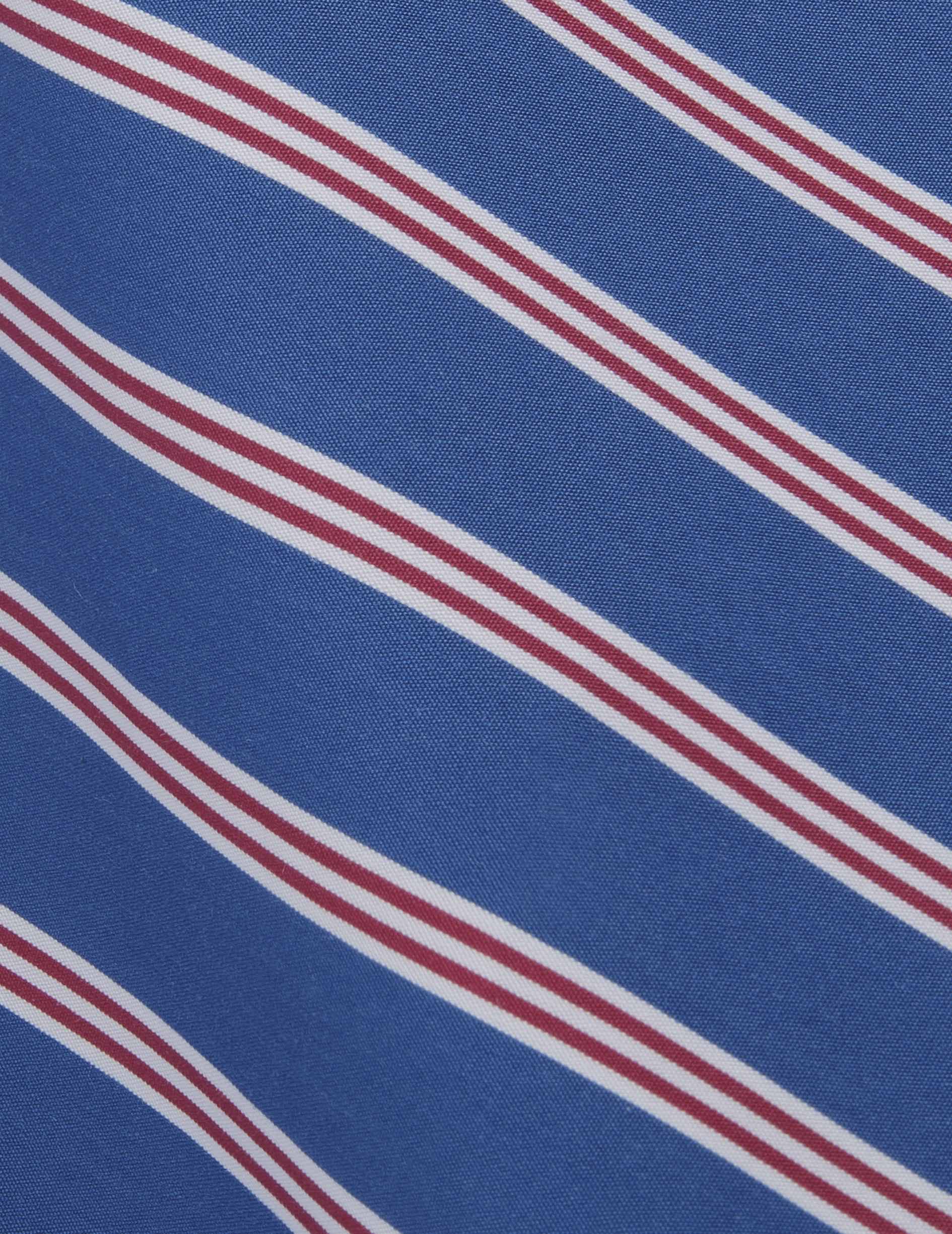 Semi-fitted blue striped shirt - Poplin - Figaret Collar