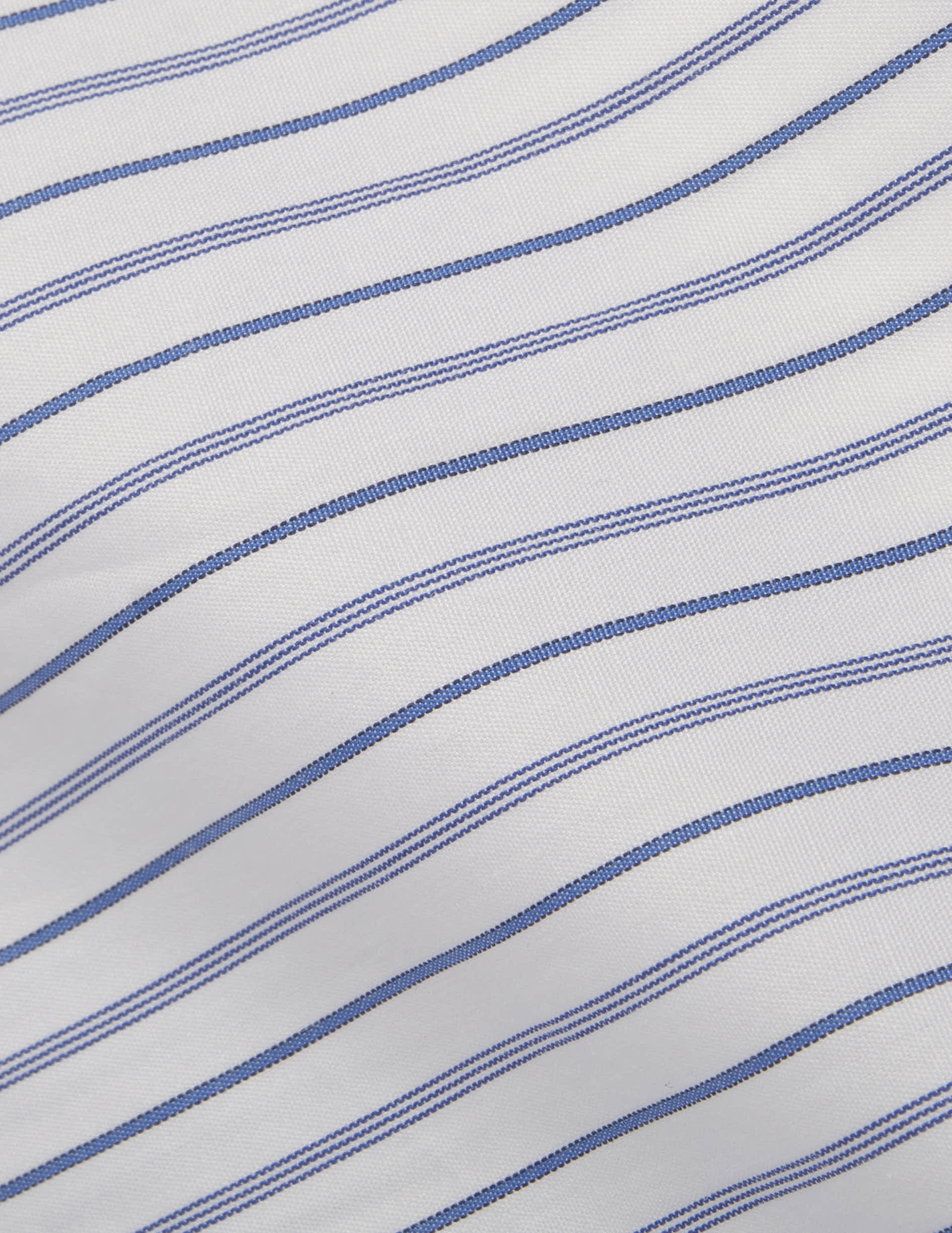 Semi-fitted blue striped shirt - Poplin - Figaret Collar