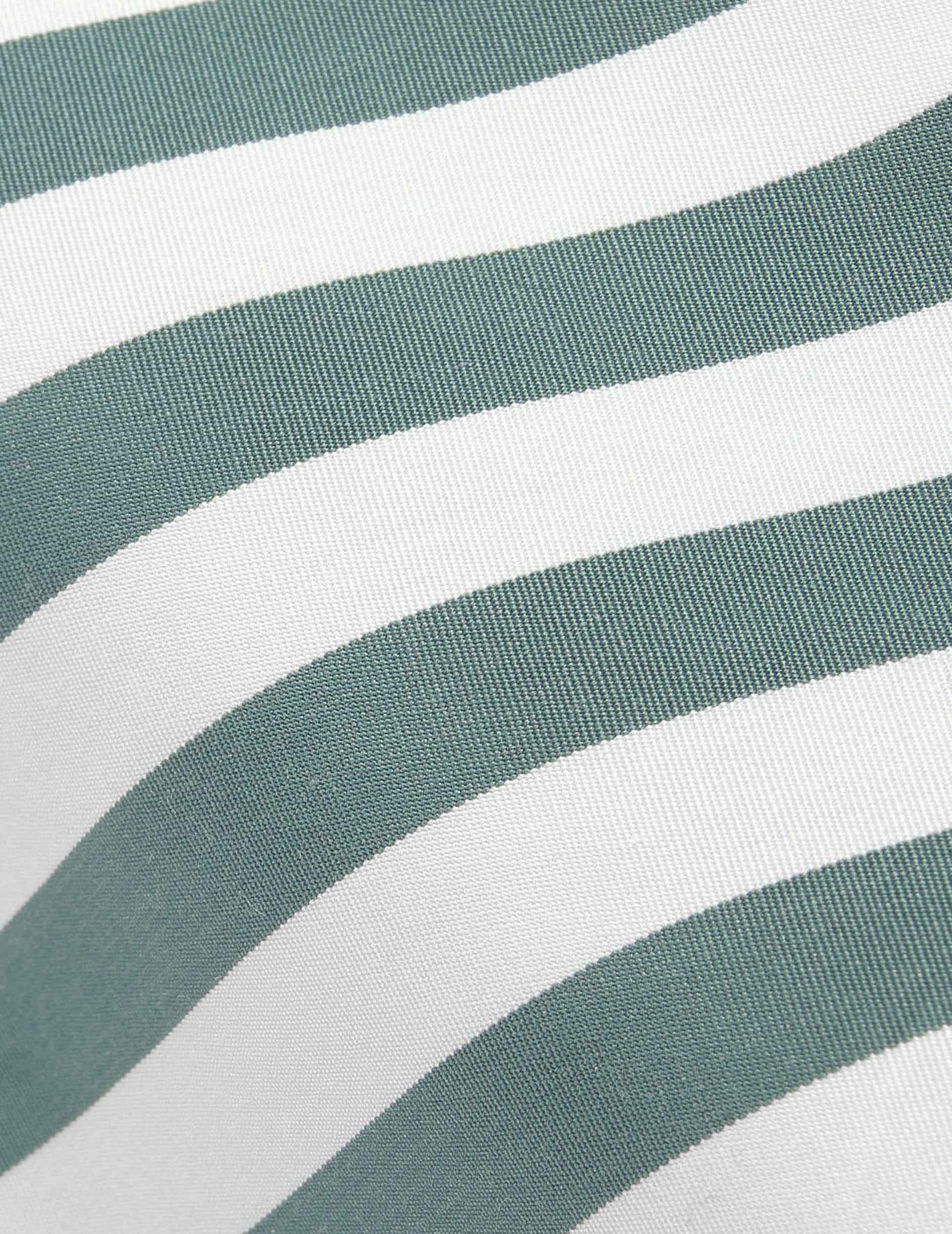 Semi-fitted sage green striped shirt - Poplin - Figaret Collar