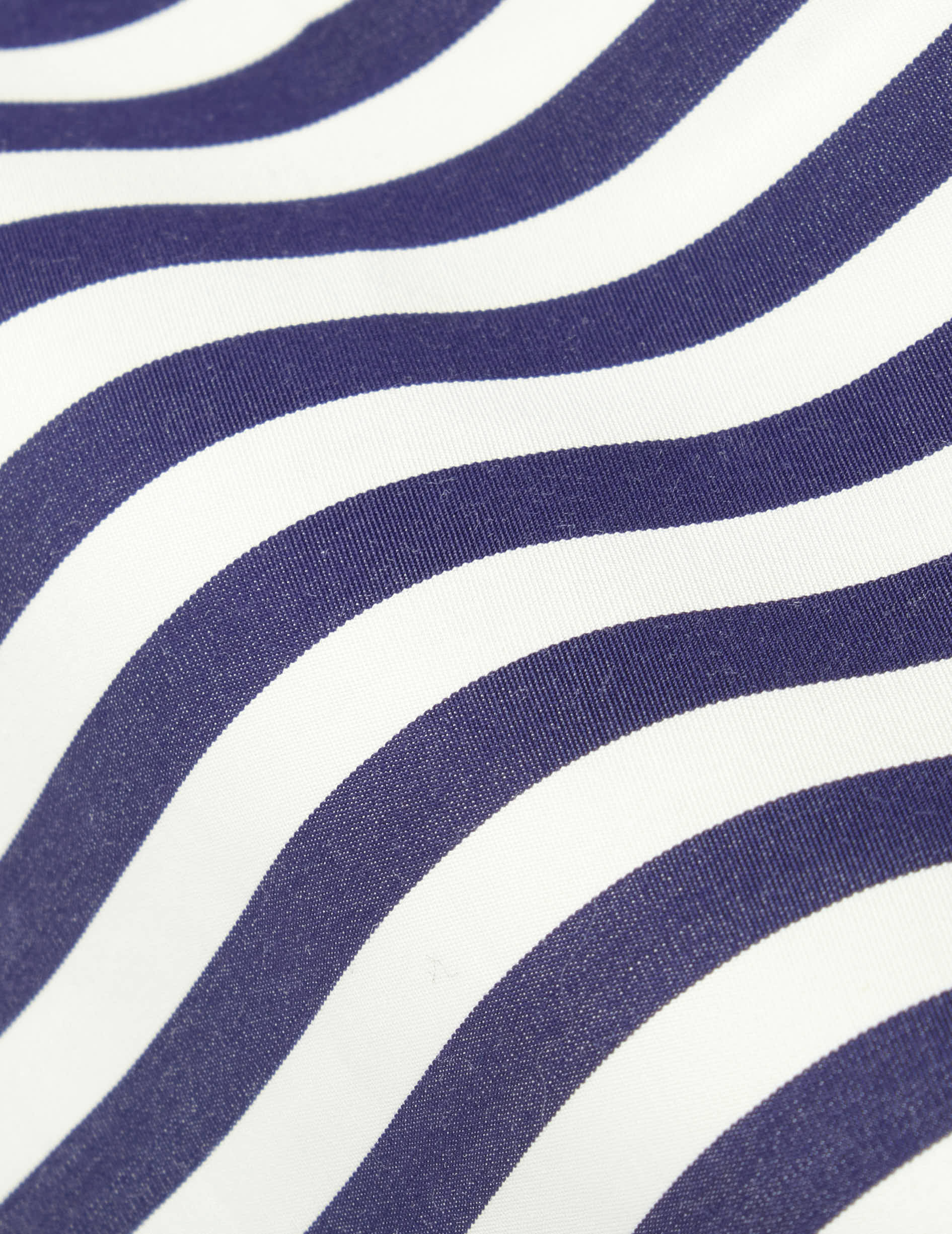 Semi-fitted navy striped shirt - Poplin - Figaret Collar