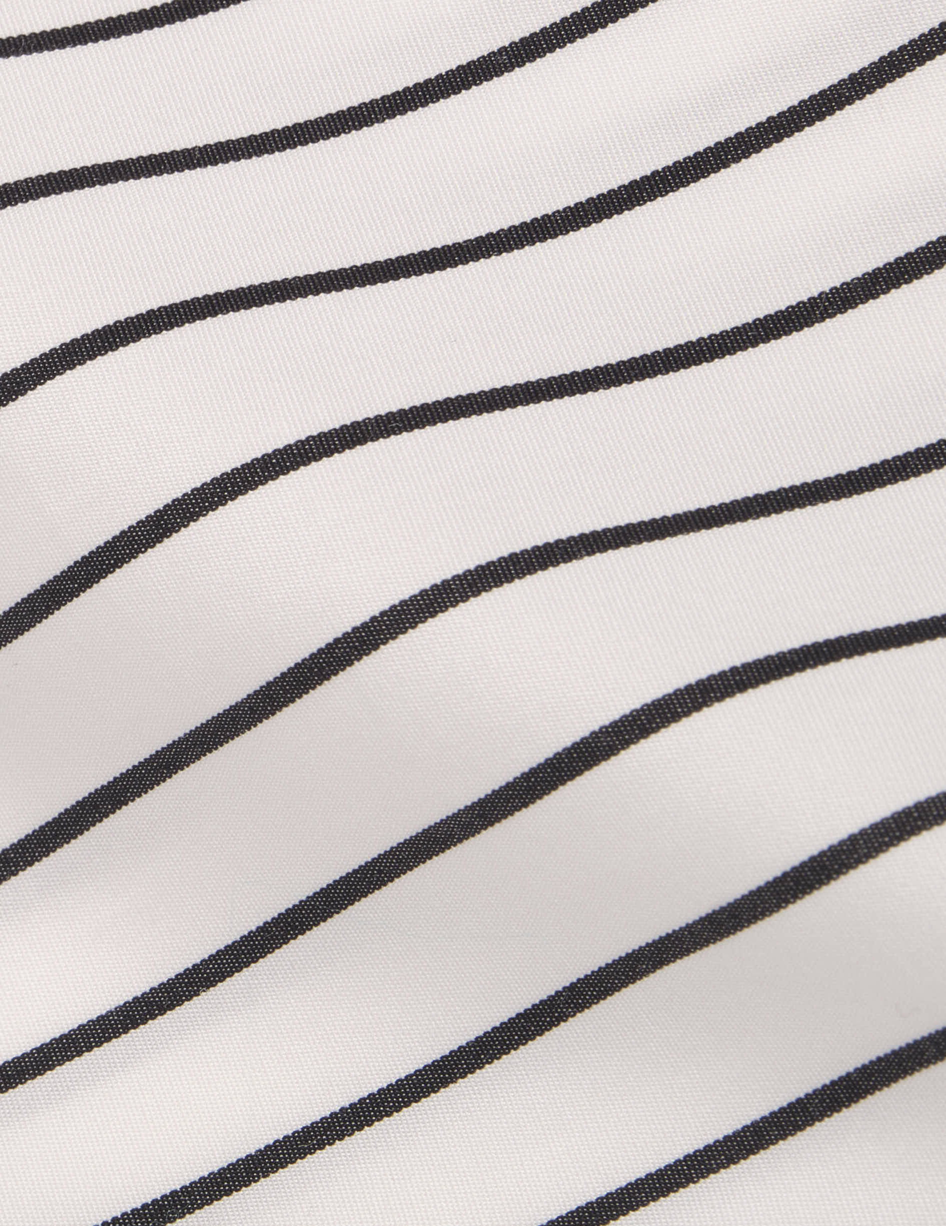 Semi-fitted black striped shirt - Poplin - Figaret Collar