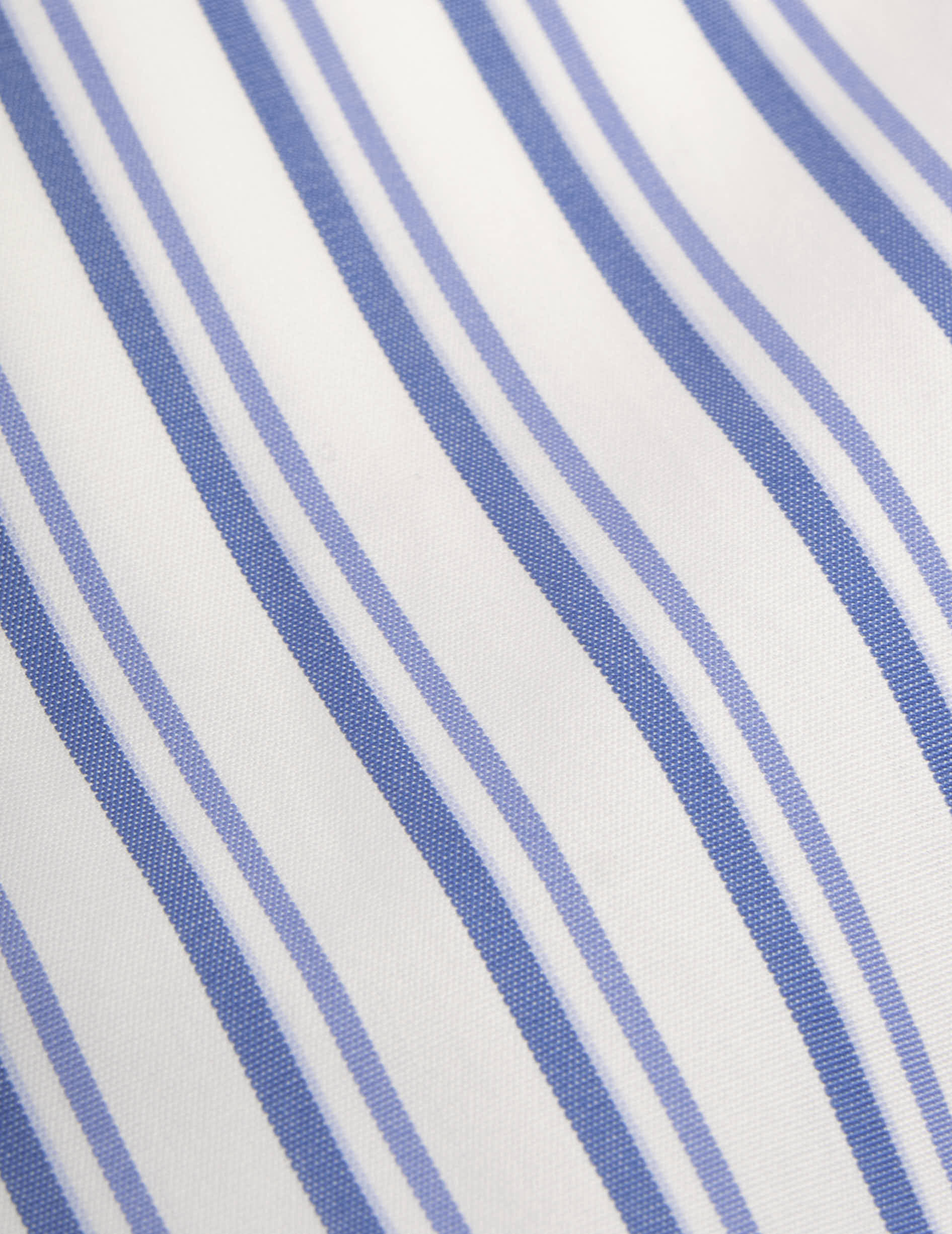 Classic blue striped shirt - Poplin - Figaret Collar