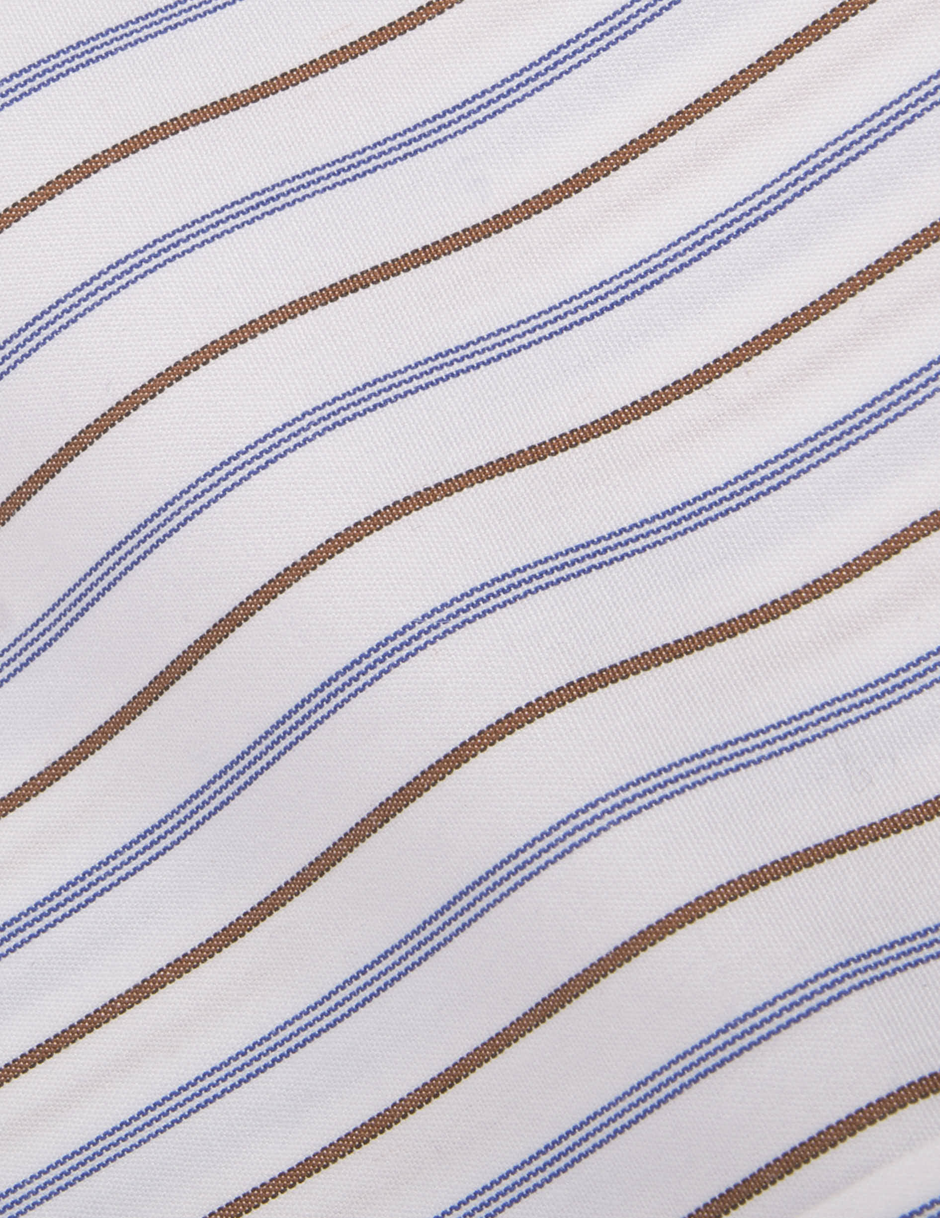 Classic brown striped shirt - Poplin - Figaret Collar