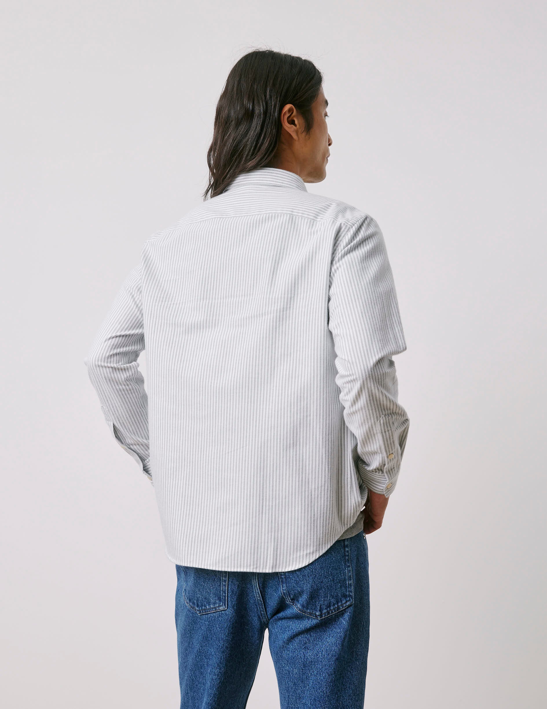 Gabriel striped green shirt - Scratch oxford - American Collar