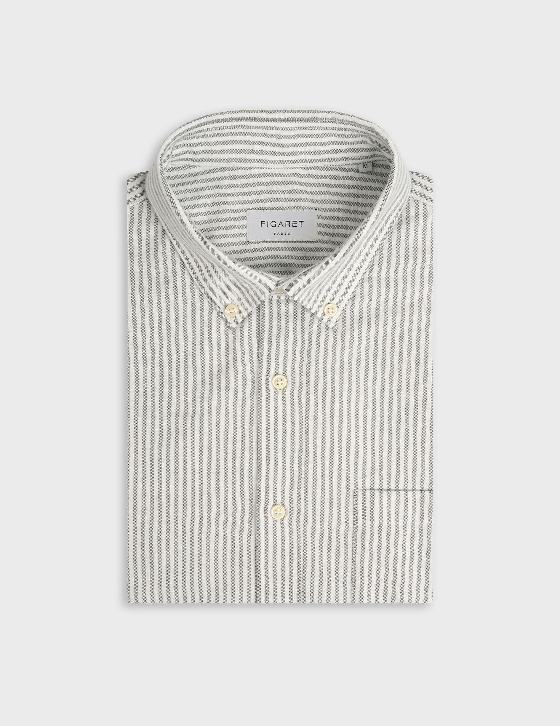 Gabriel striped green shirt - Scratch oxford - American Collar
