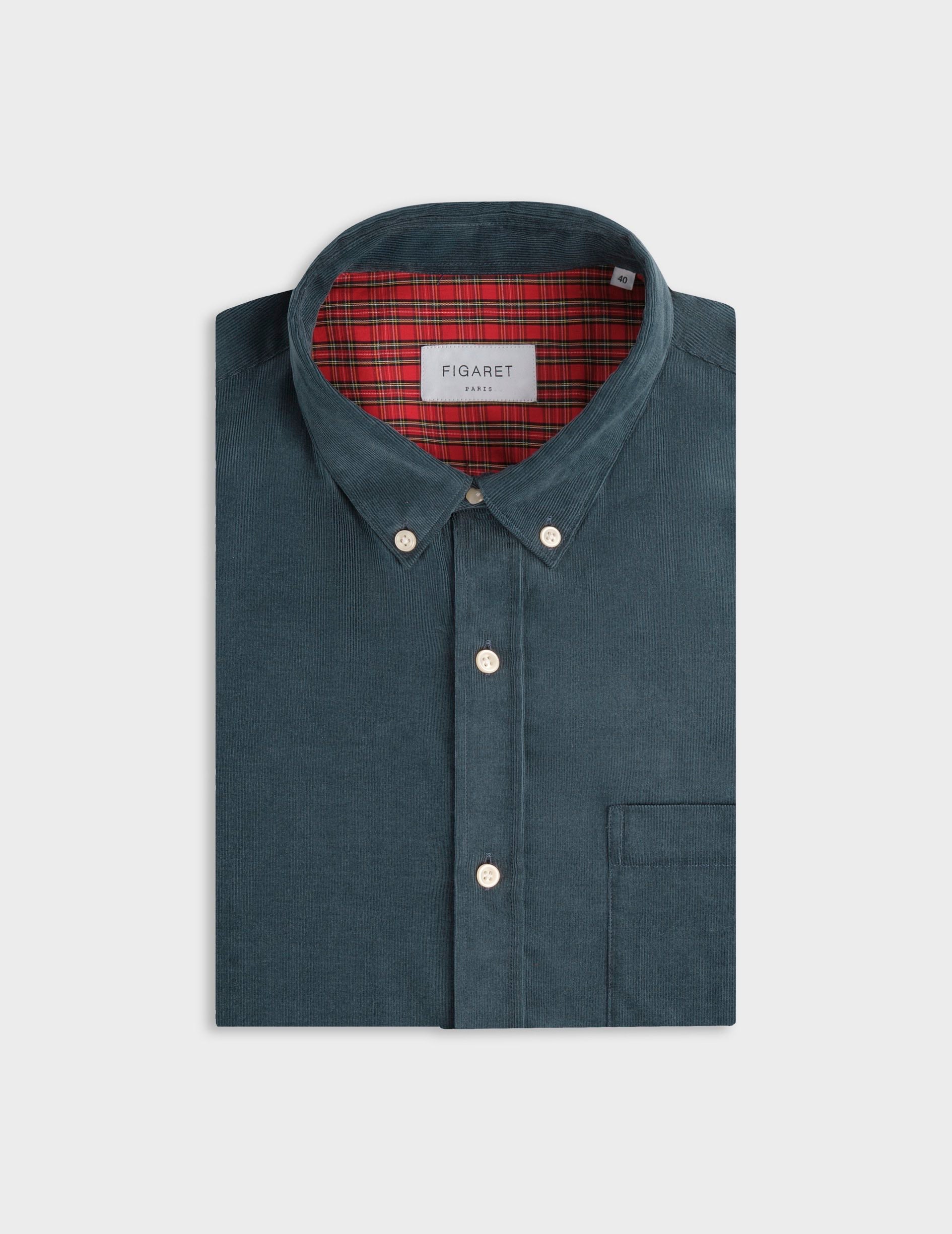 Gabriel blue velvet shirt - Velvet - American Collar
