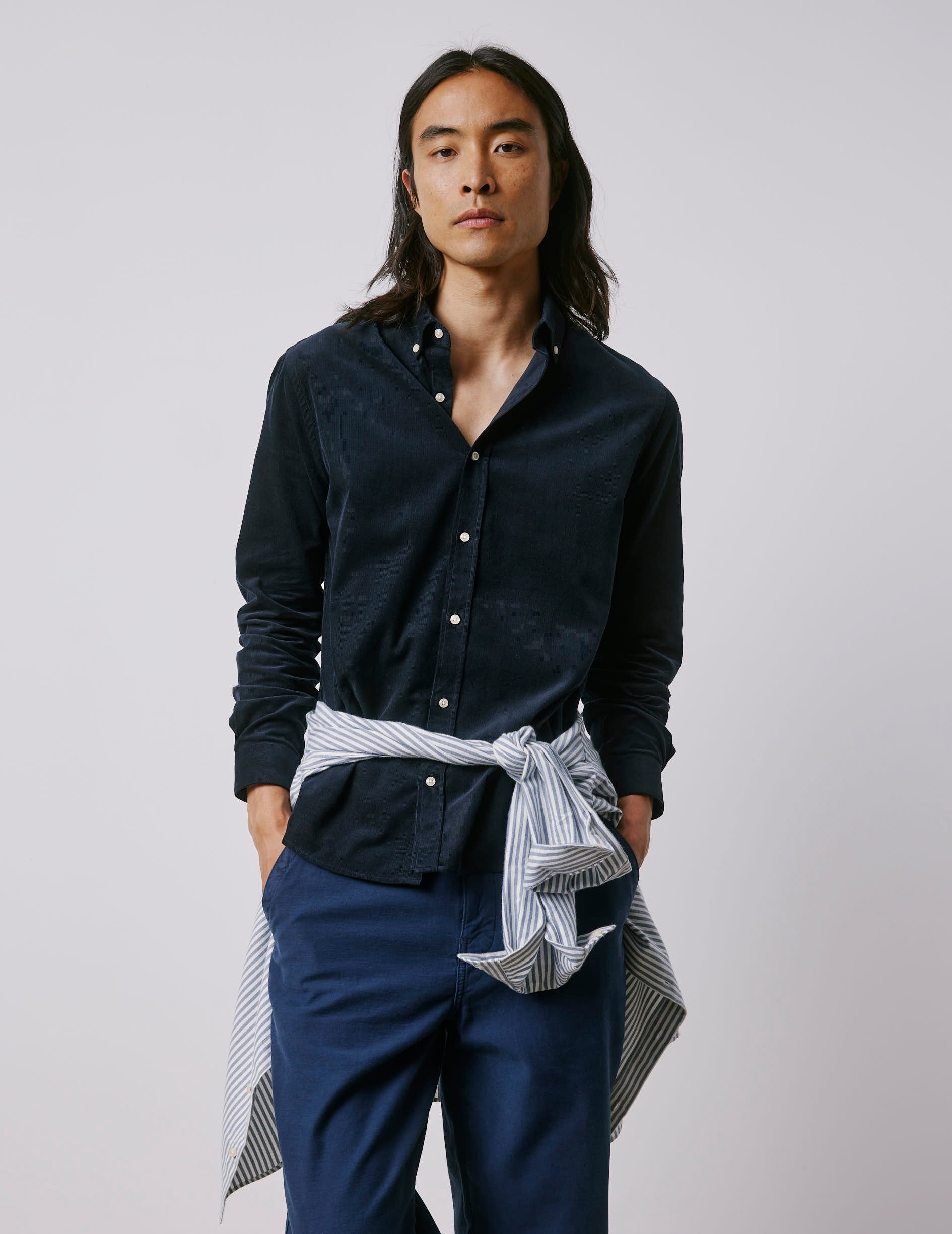 Gaspard navy shirt - Velvet - American Collar