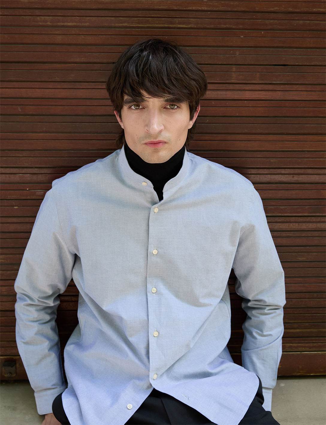 Herwin green shirt - Oxford - Officer Collar