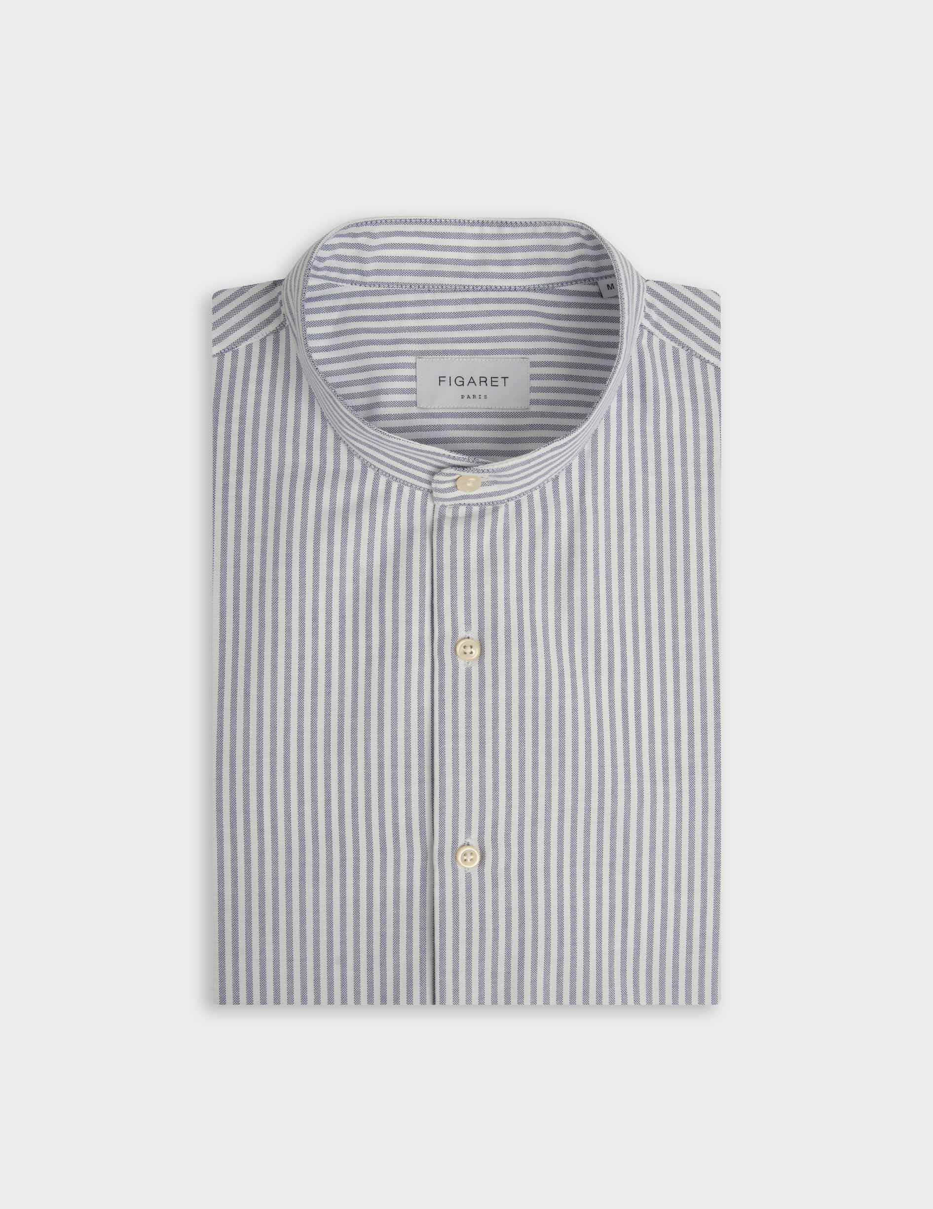 Herwin navy striped shirt - Oxford - Officer Collar