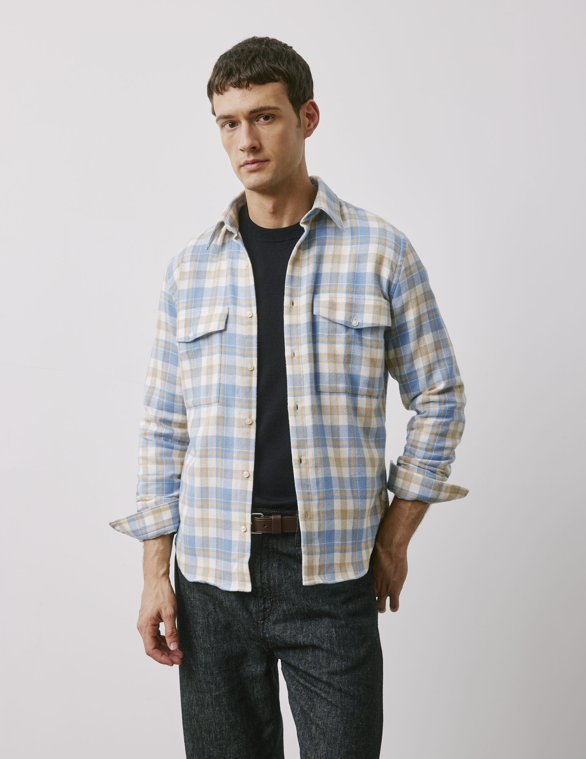 Irwin blue checked shirt - Flannel - Prodigious Collar