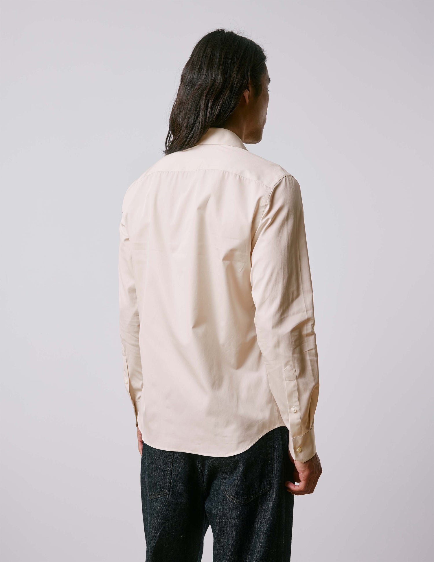 Fitted beige shirt - Poplin - Italian Collar#3