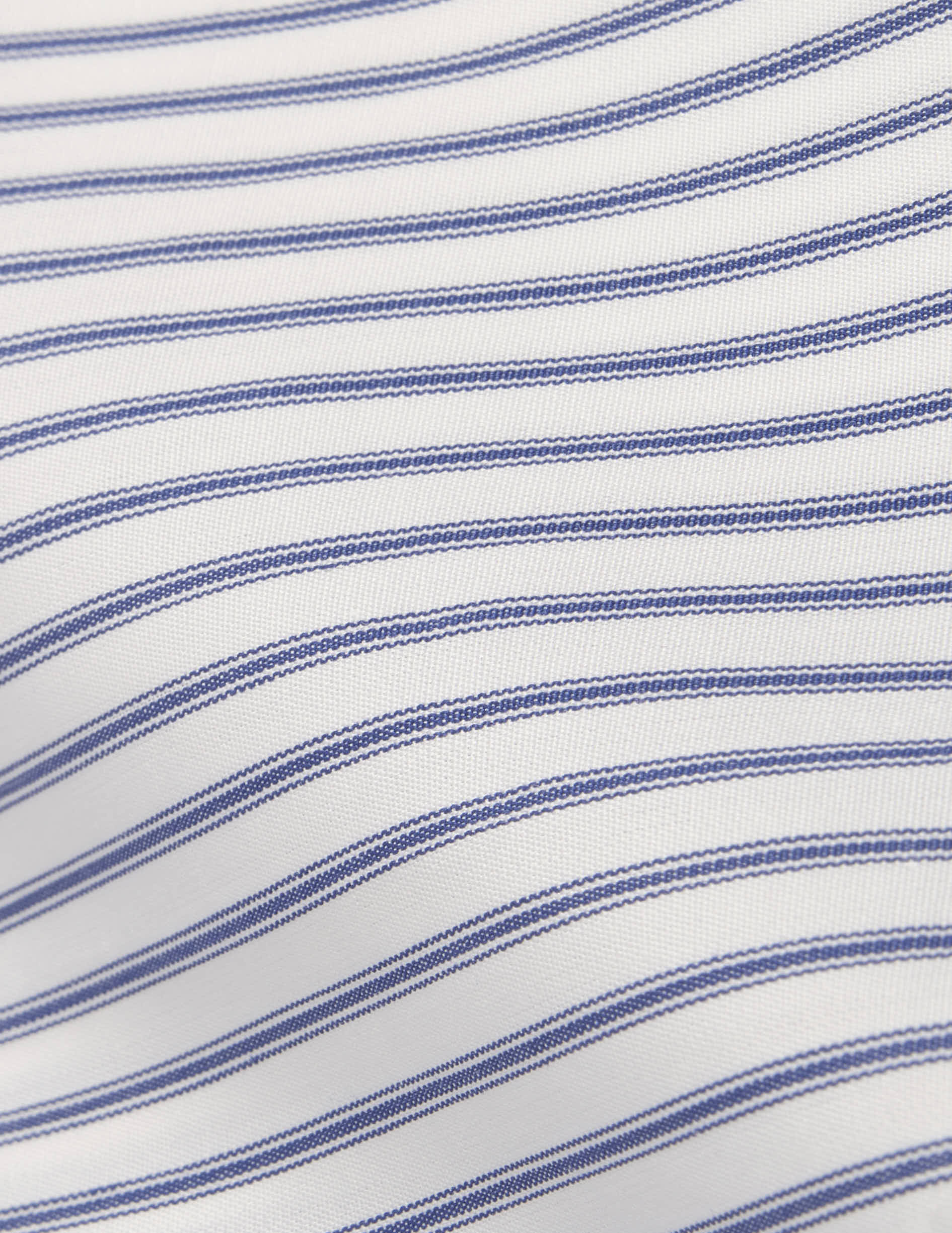 Classic navy striped shirt - Poplin - Italian Collar