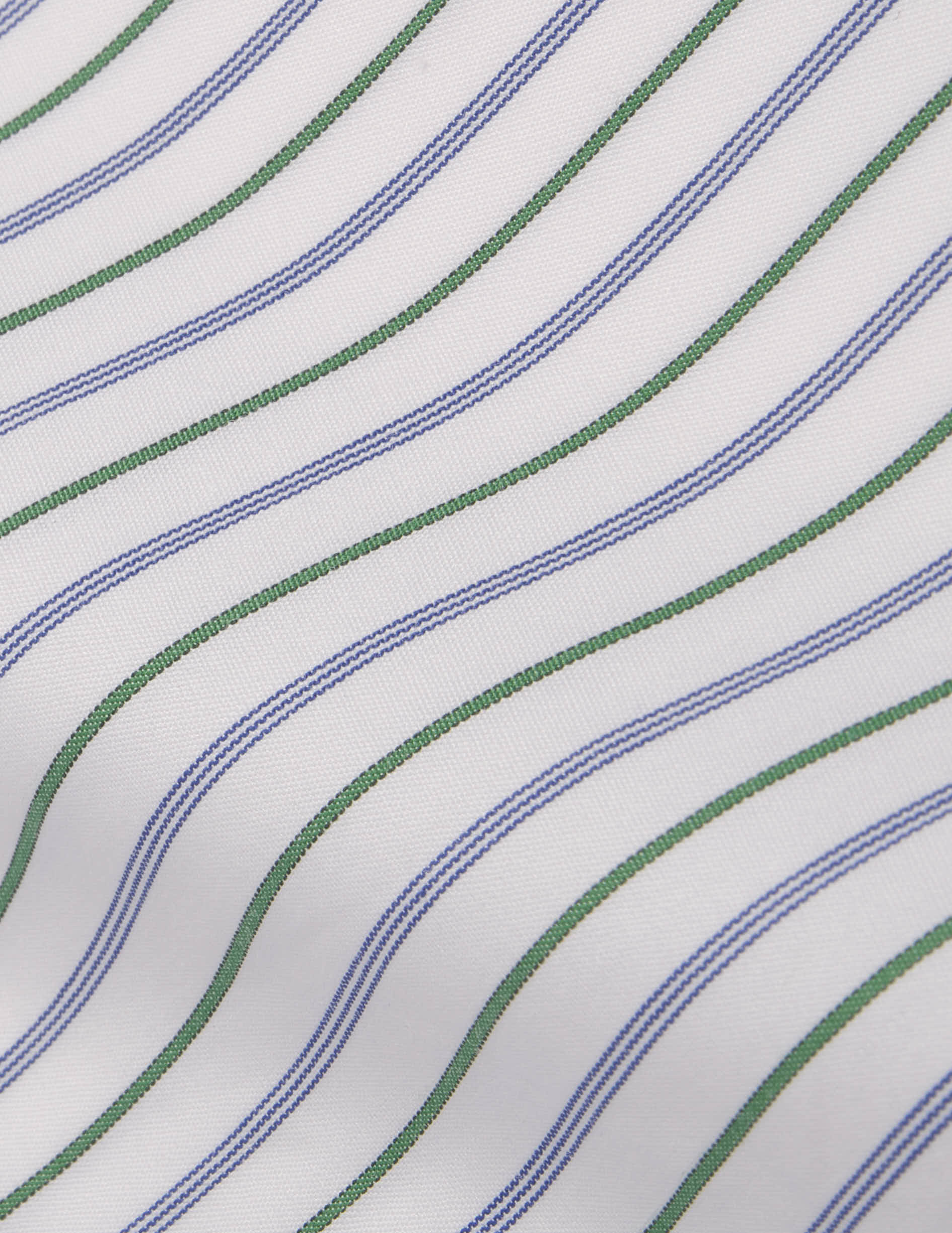 Classic green striped shirt - Poplin - Italian Collar