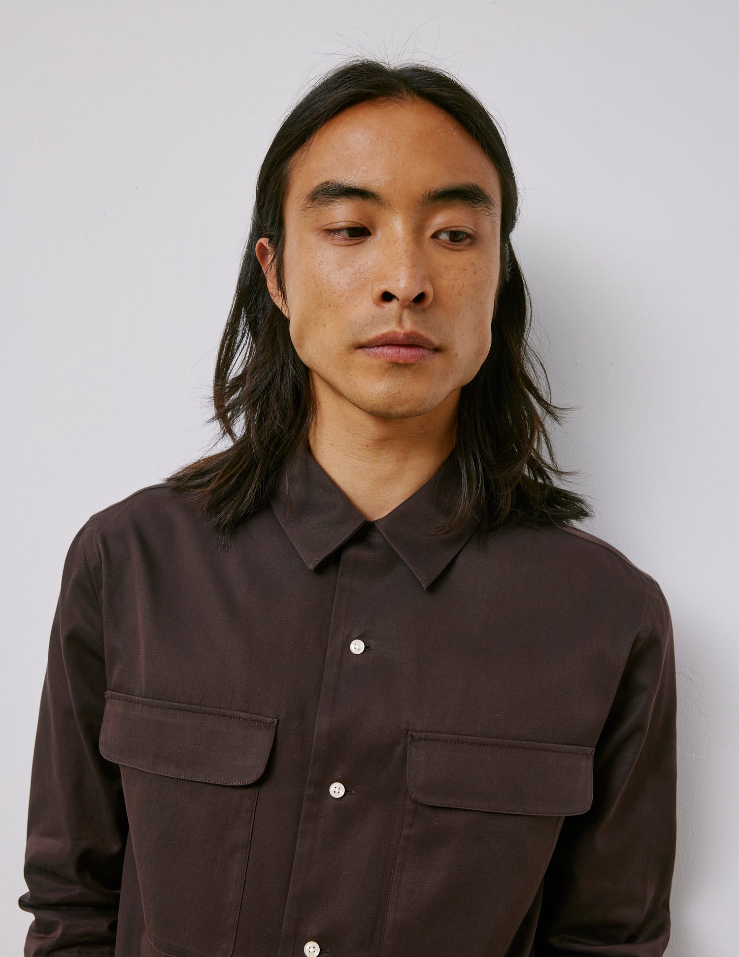 Ivano brown shirt - Twill - Cuban with bridle Collar#2