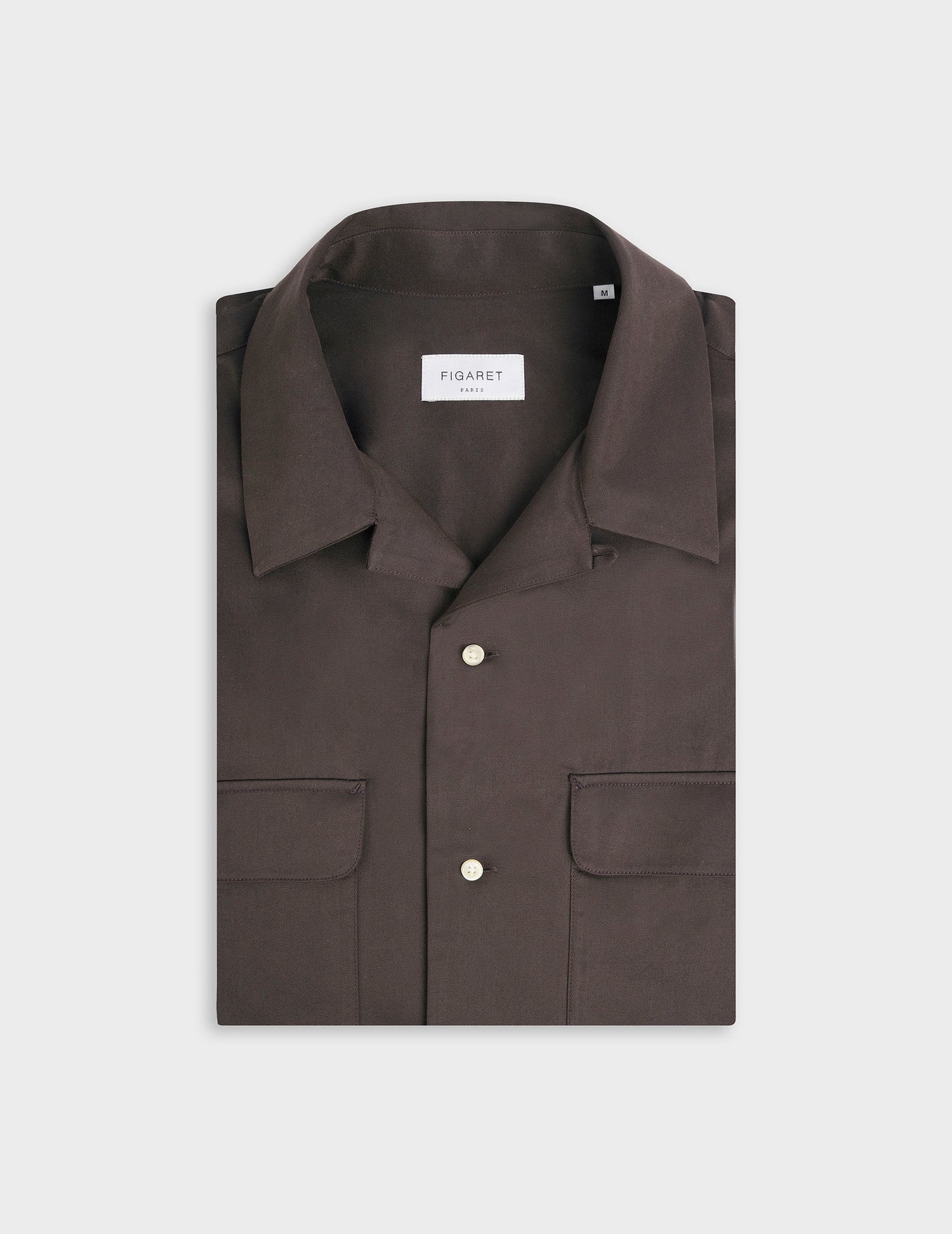 Ivano brown shirt - Twill - Cuban with bridle Collar#5
