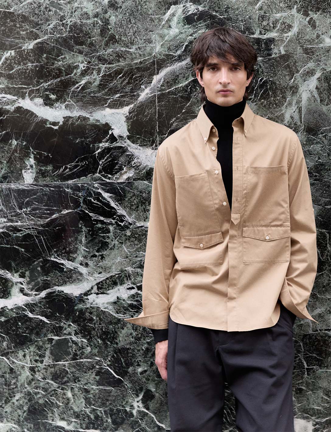 Mathéo beige shirt - Twill - Prodigious buttoned Collar