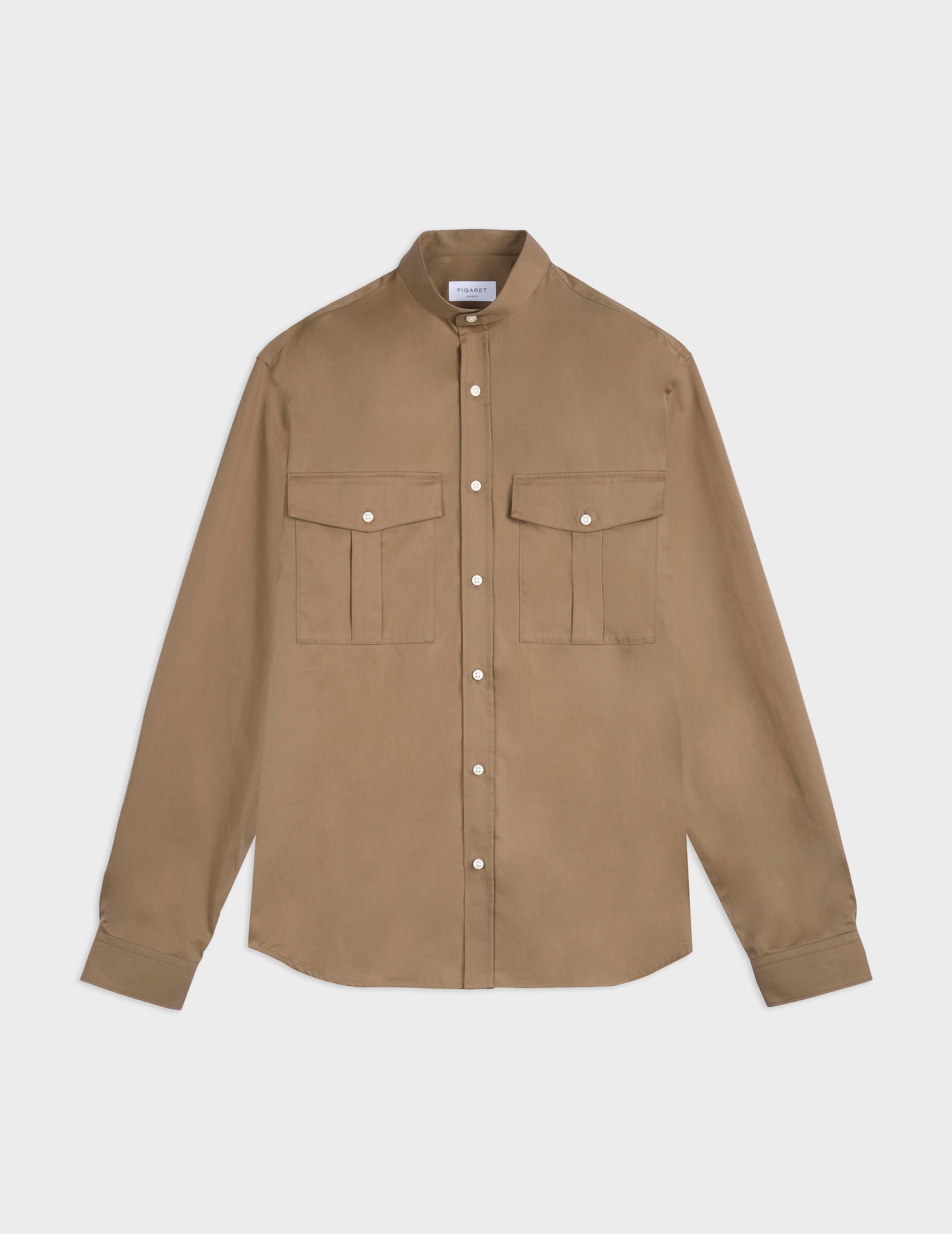 Mathias taupe shirt - Twill - Officer Collar#3
