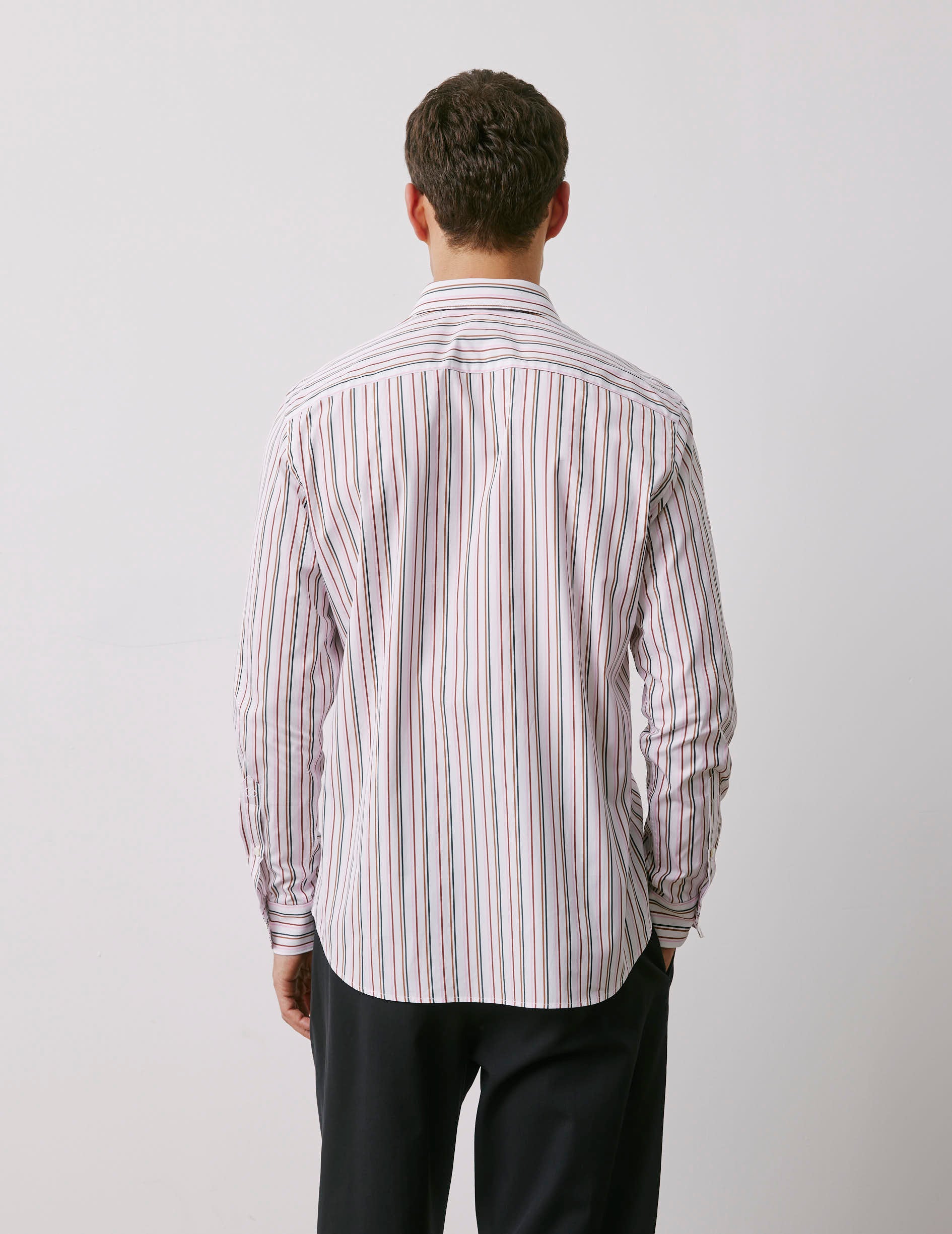 Semi-fitted pink striped shirt - Poplin - Prodigious Collar