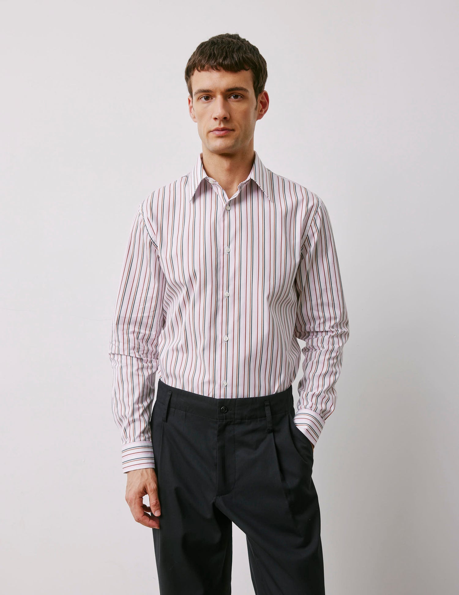 Semi-fitted pink striped shirt - Poplin - Prodigious Collar#3