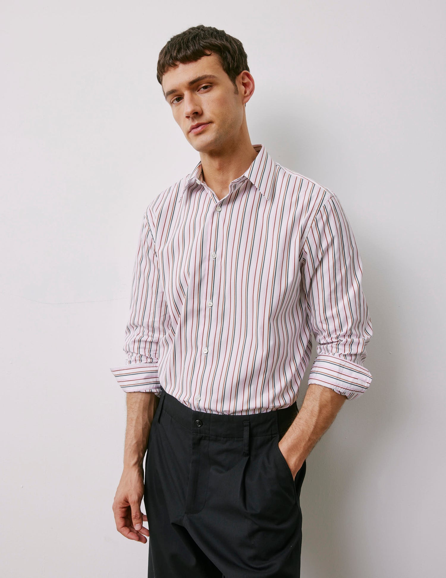 Semi-fitted pink striped shirt - Poplin - Prodigious Collar#5