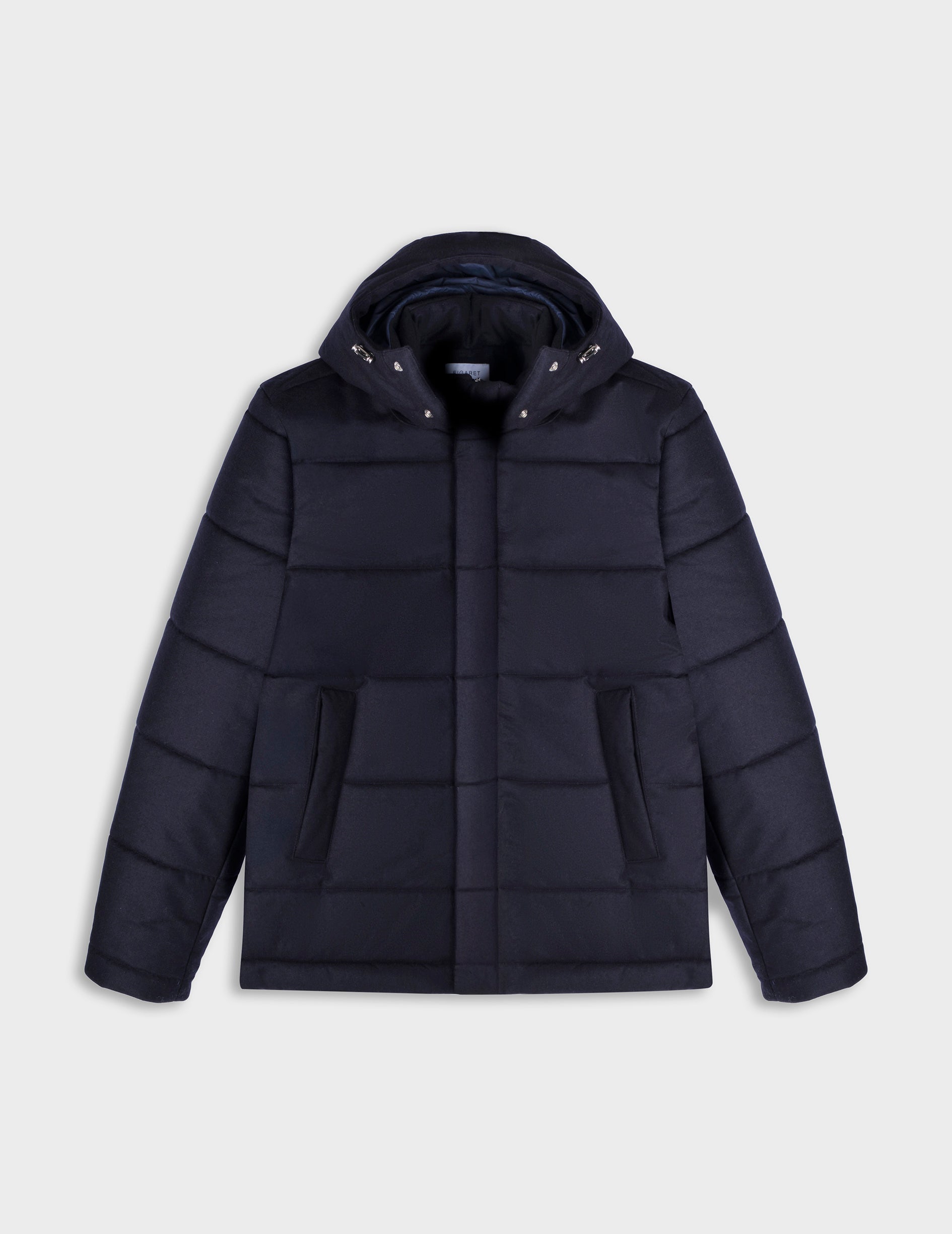Isola navy wool canvas padded jacket