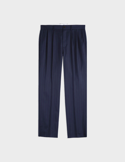 Driss navy striped virgin wool suit pants