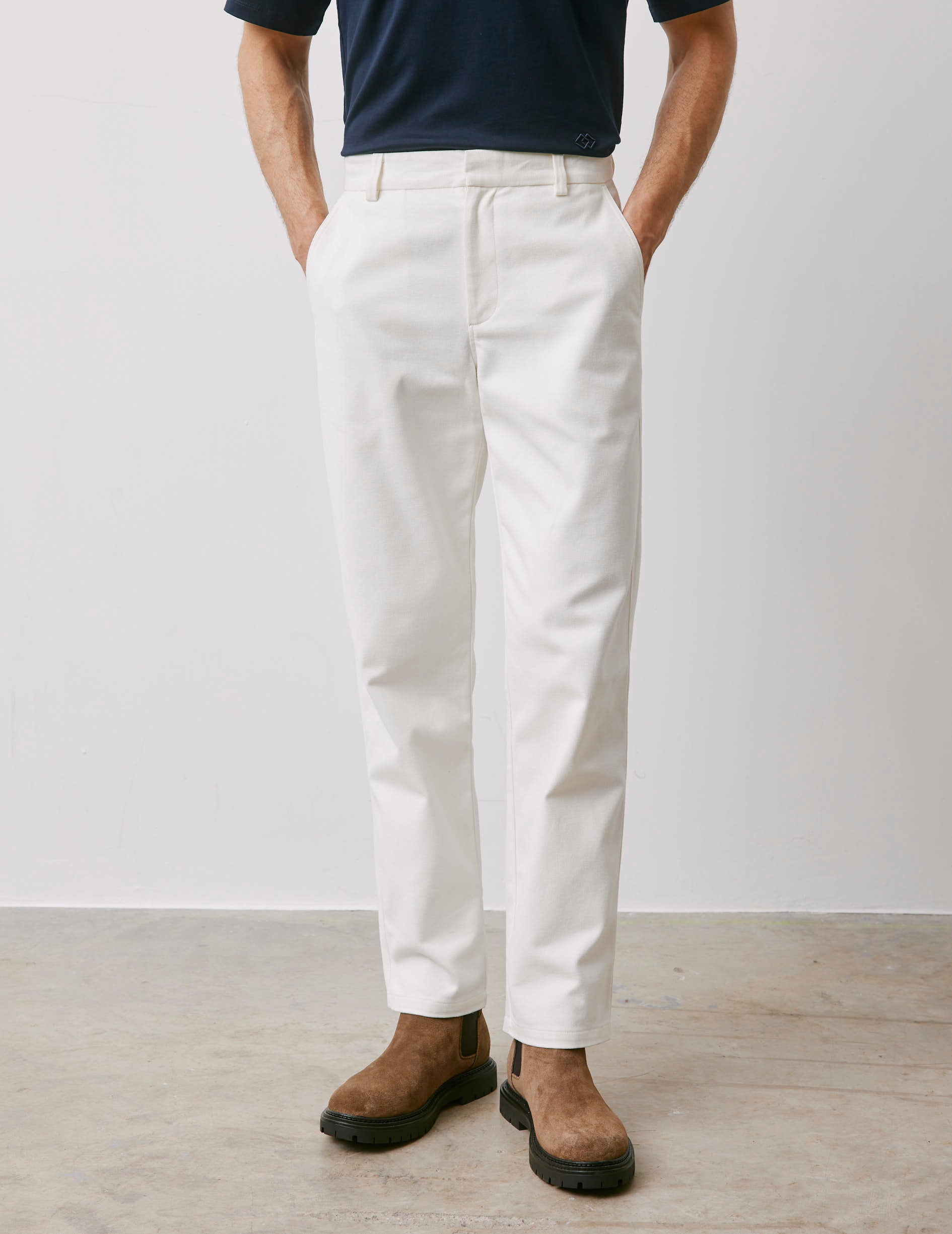 Marco ecru cotton canvas pants