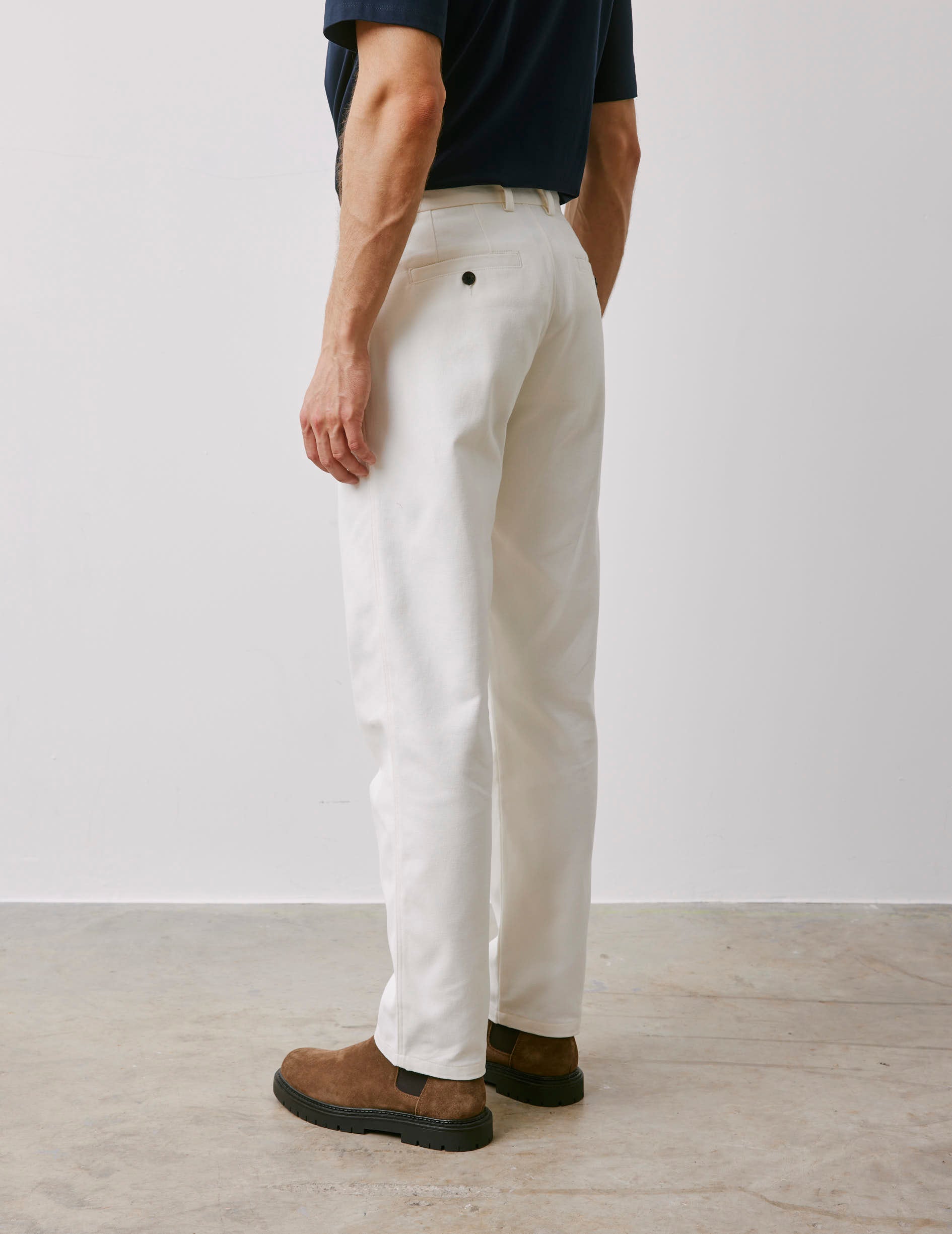 Marco ecru cotton canvas pants
