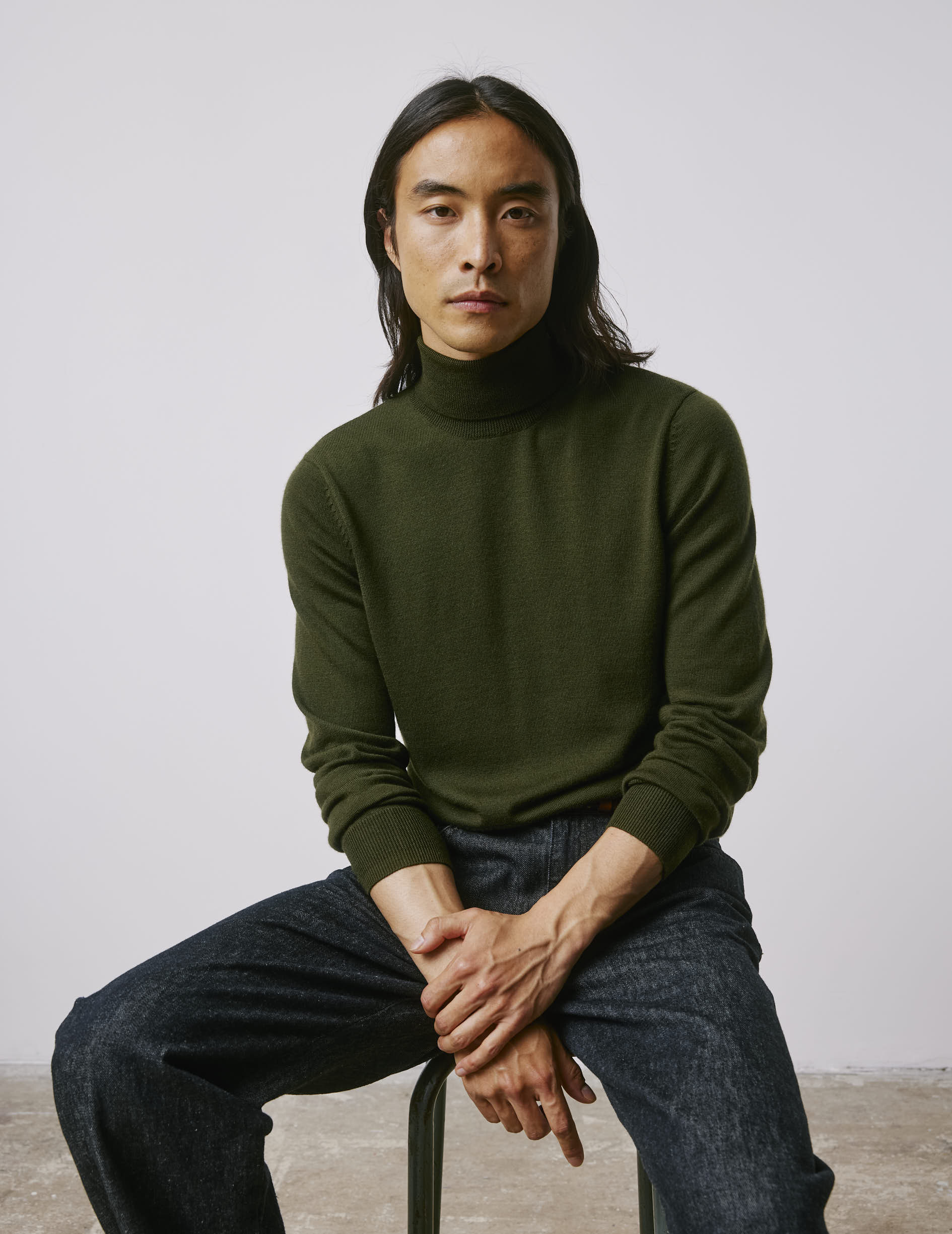 Giovani khaki wool sweater