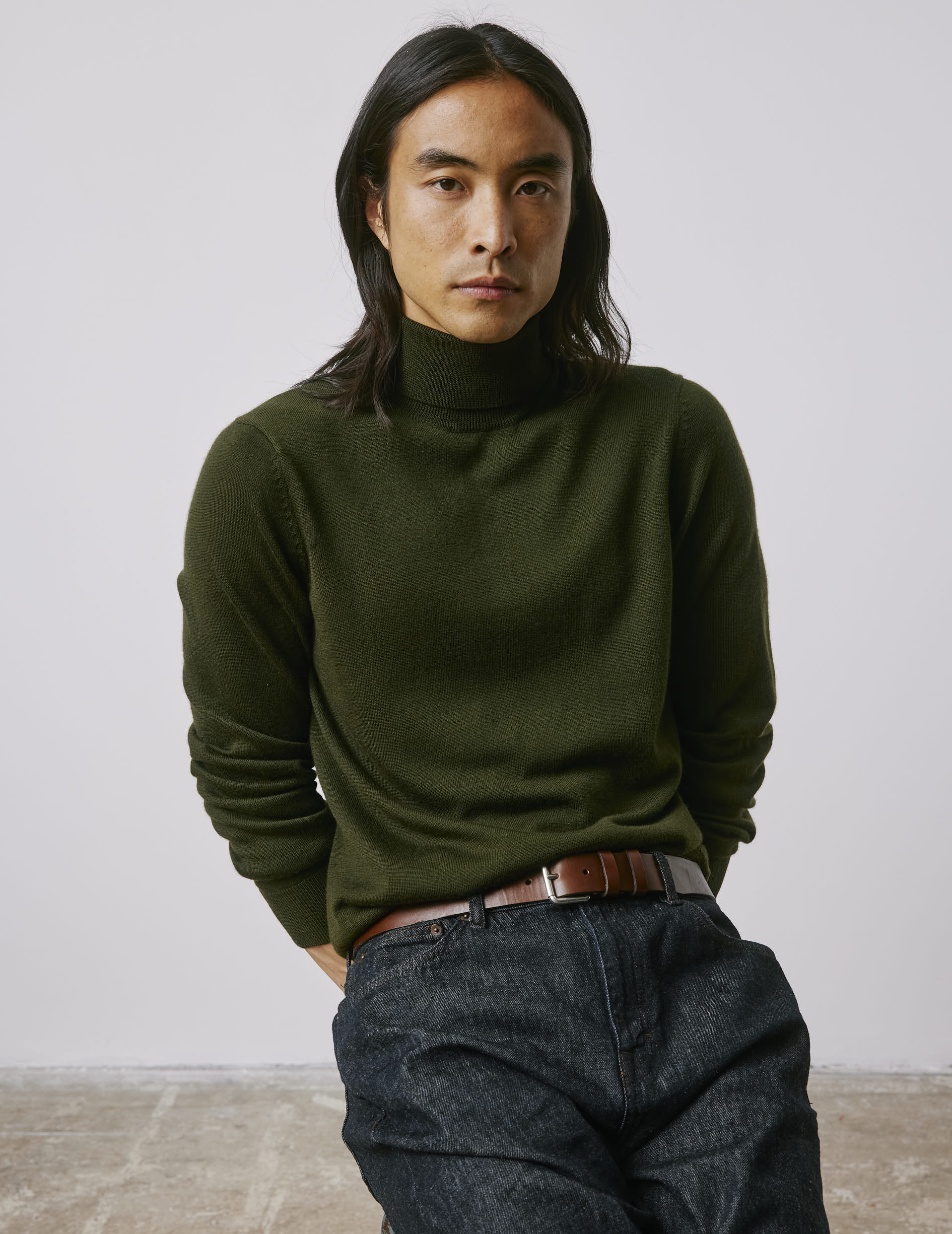 Giovani khaki wool sweater