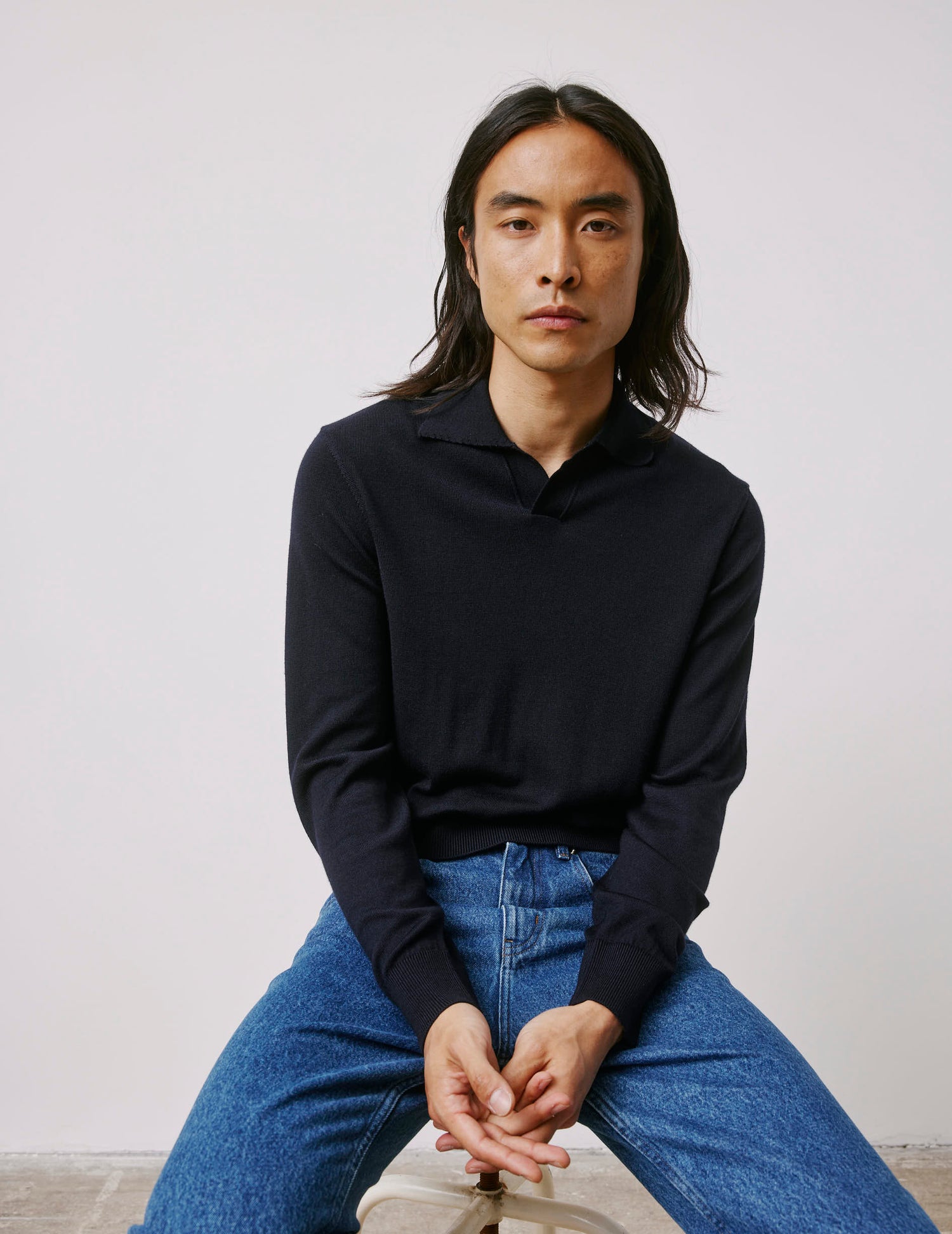 Ilian navy wool sweater