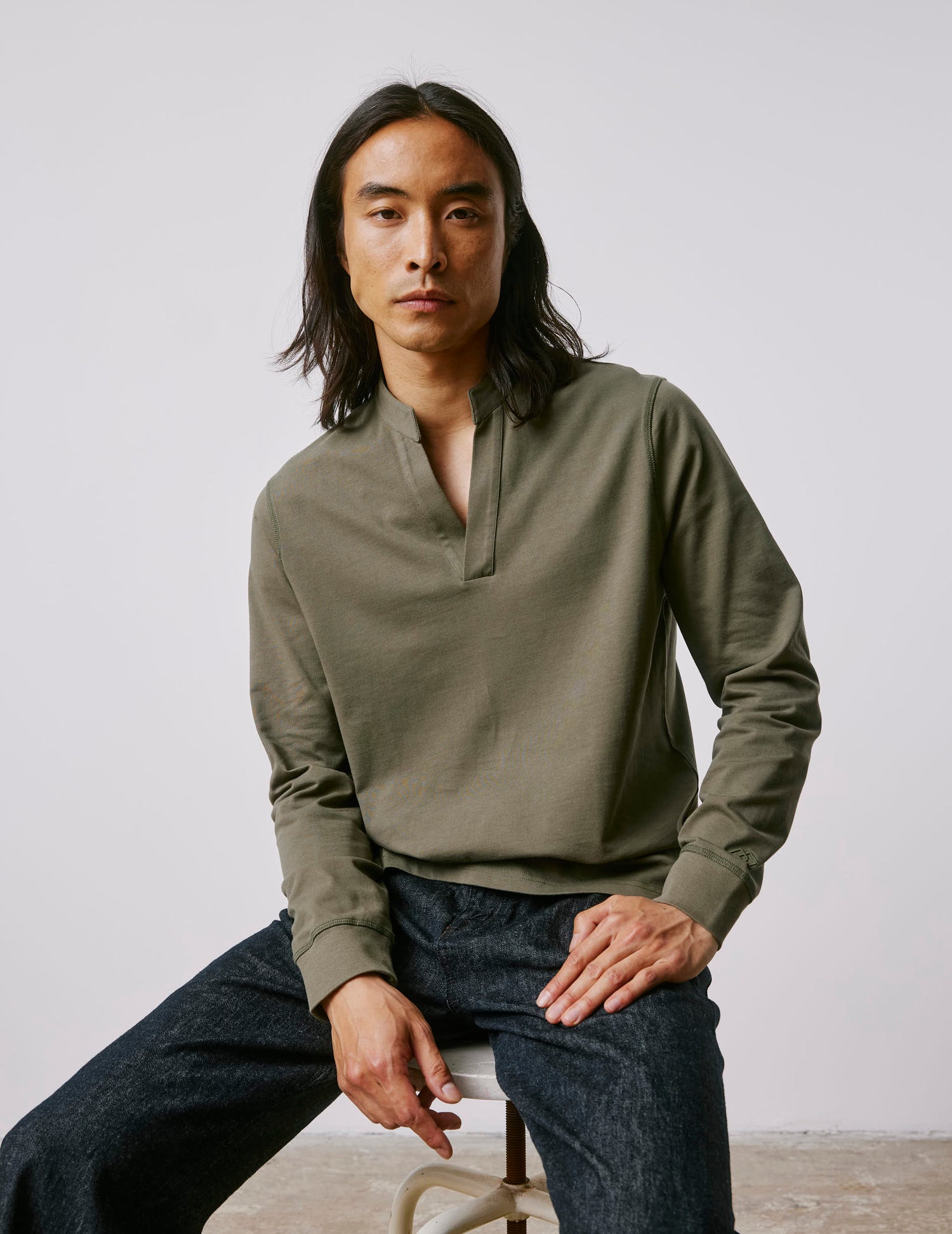 Charles khaki cotton t-shirt