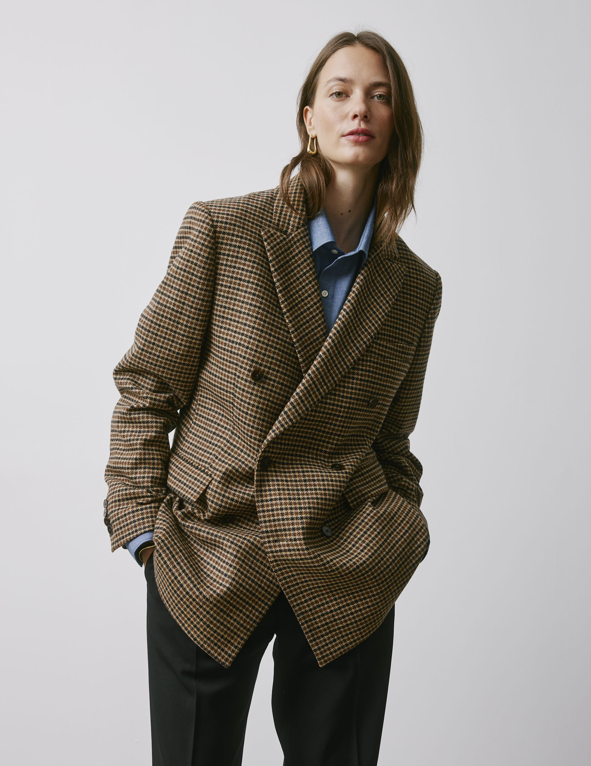 Angelo brown houndstooth jacket