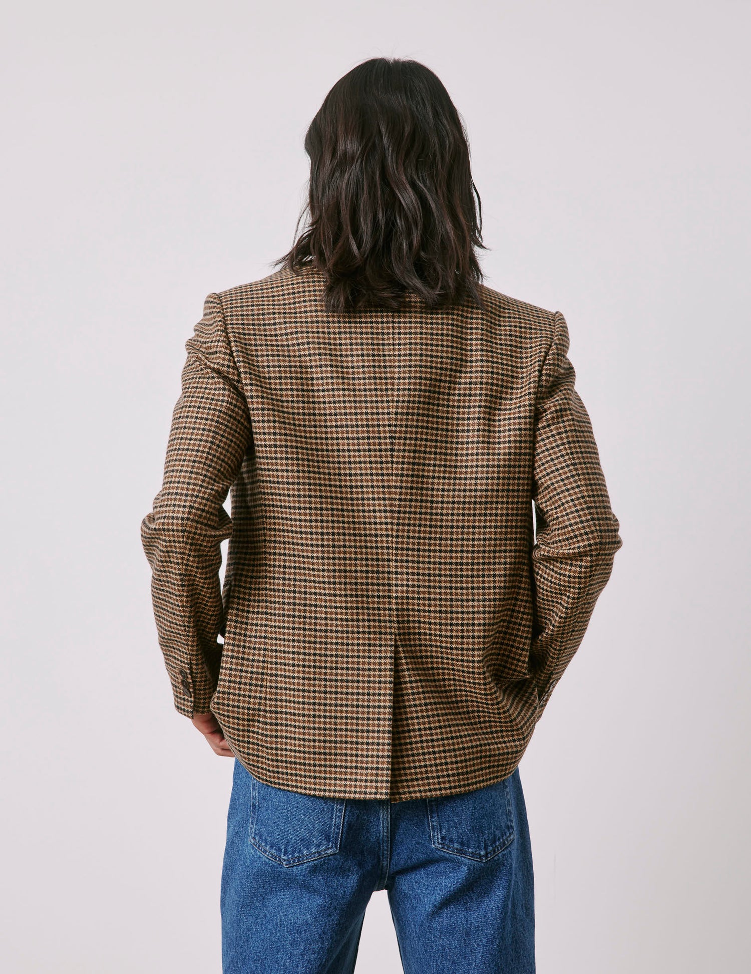 Gabin brown houndstooth wool blazer
