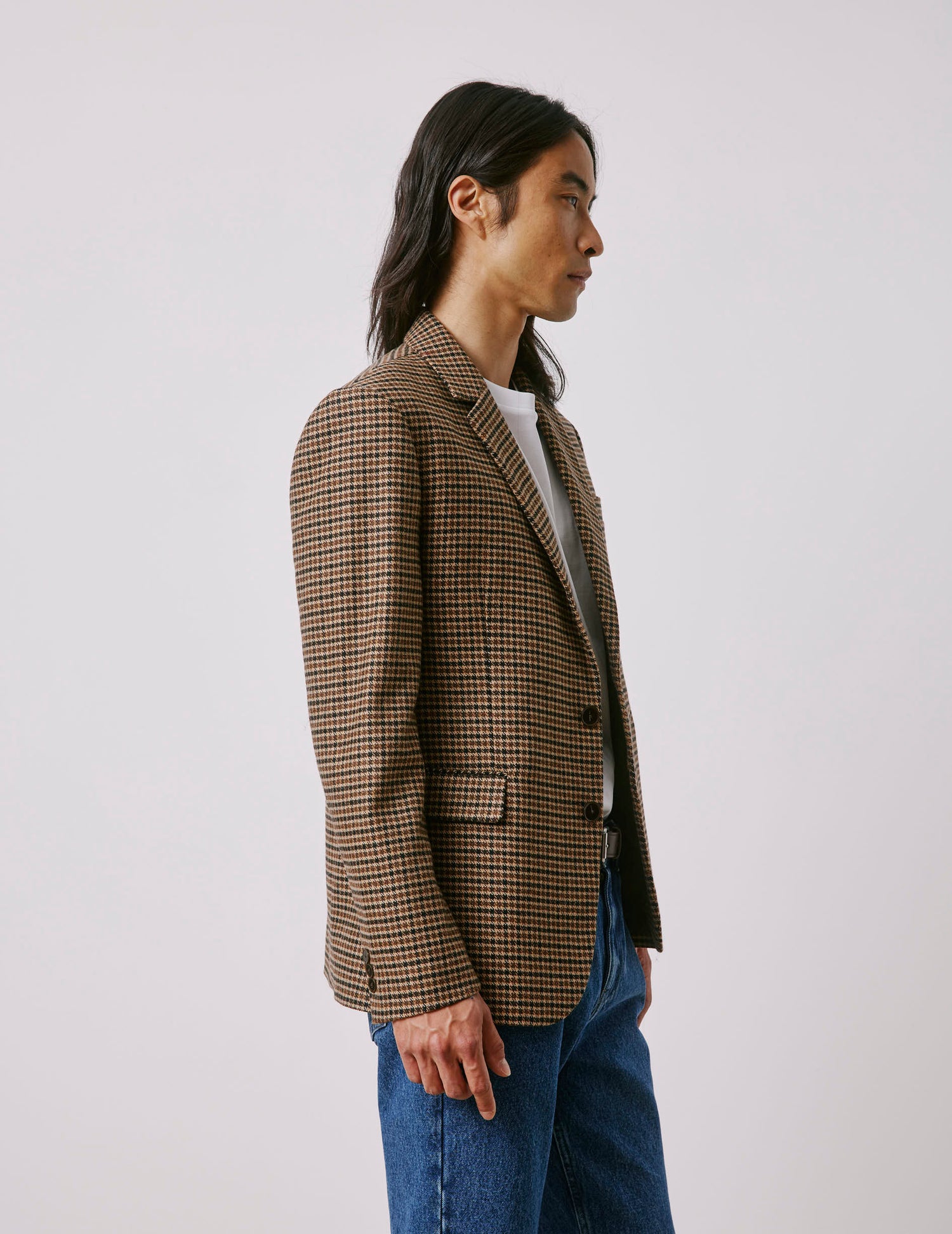 Gabin brown houndstooth wool blazer