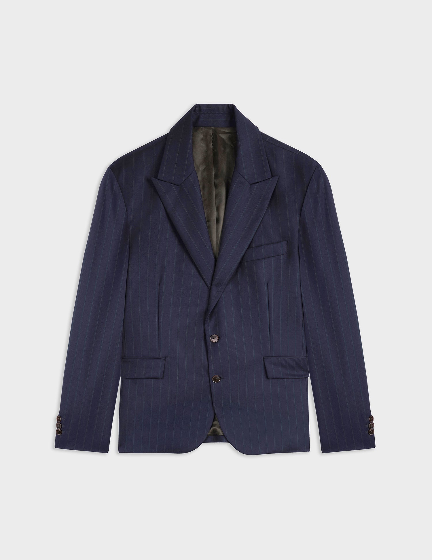 Marlon navy striped wool suit jacket