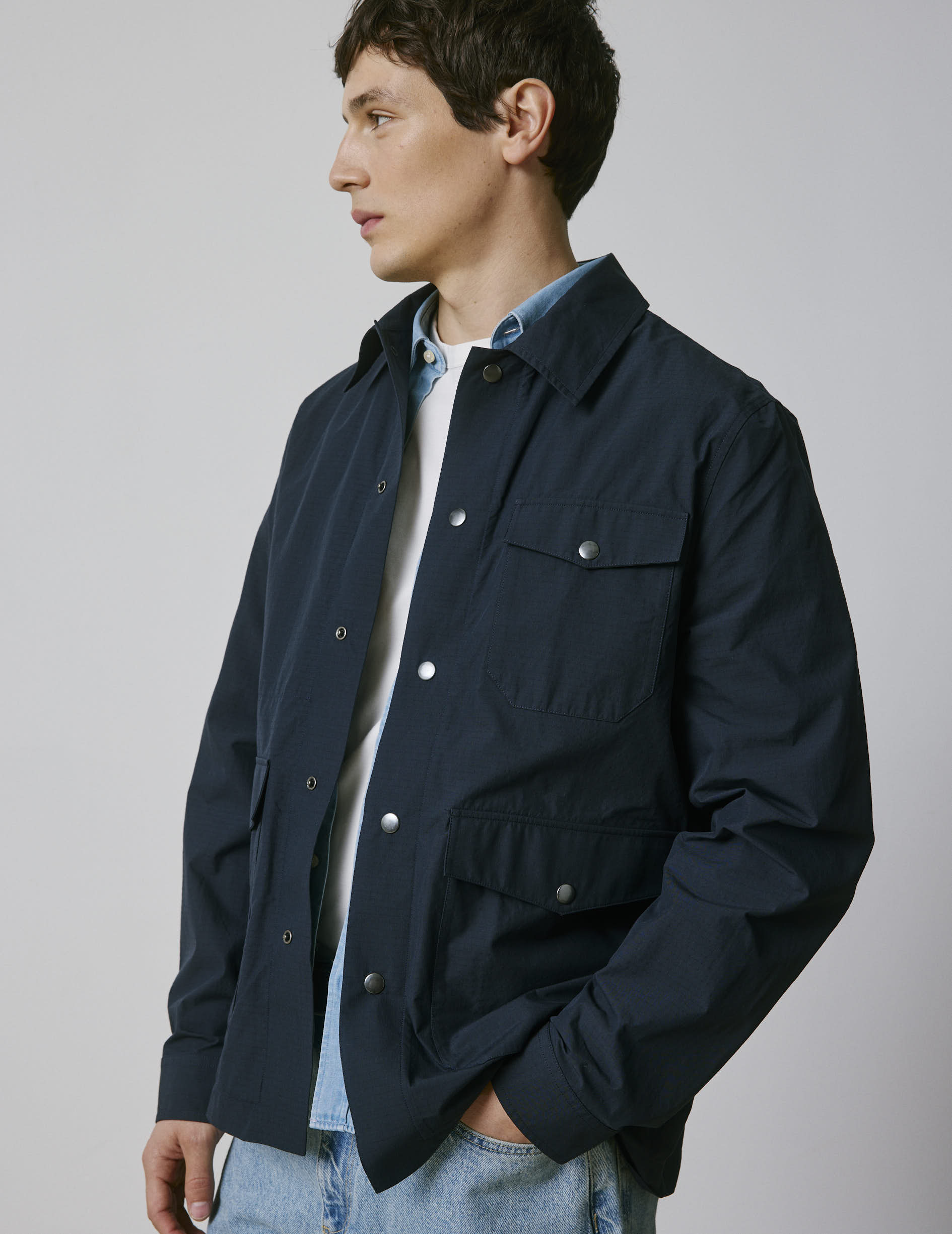 Melvin jacket in navy ripstop