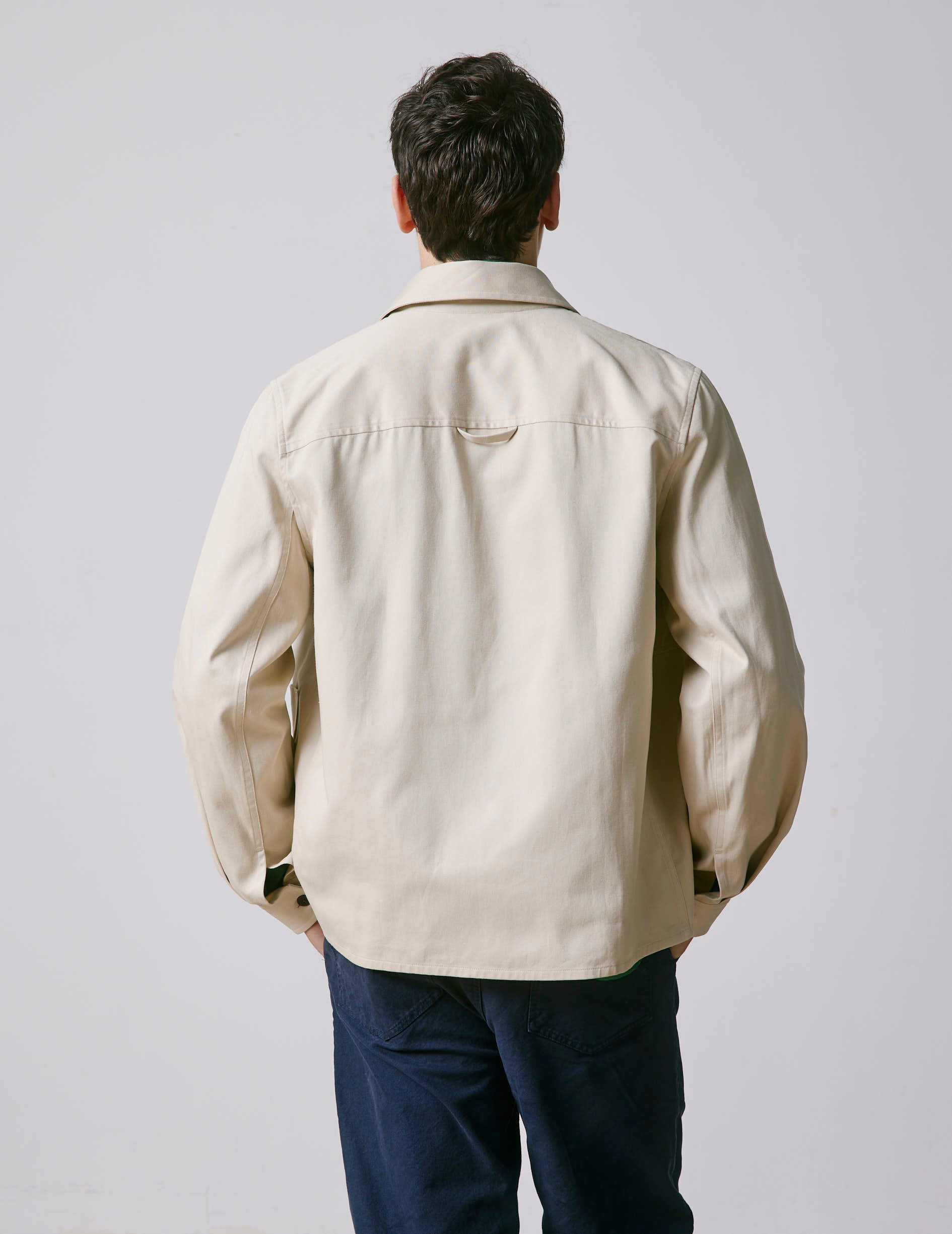 Mael overshirt in light beige twill