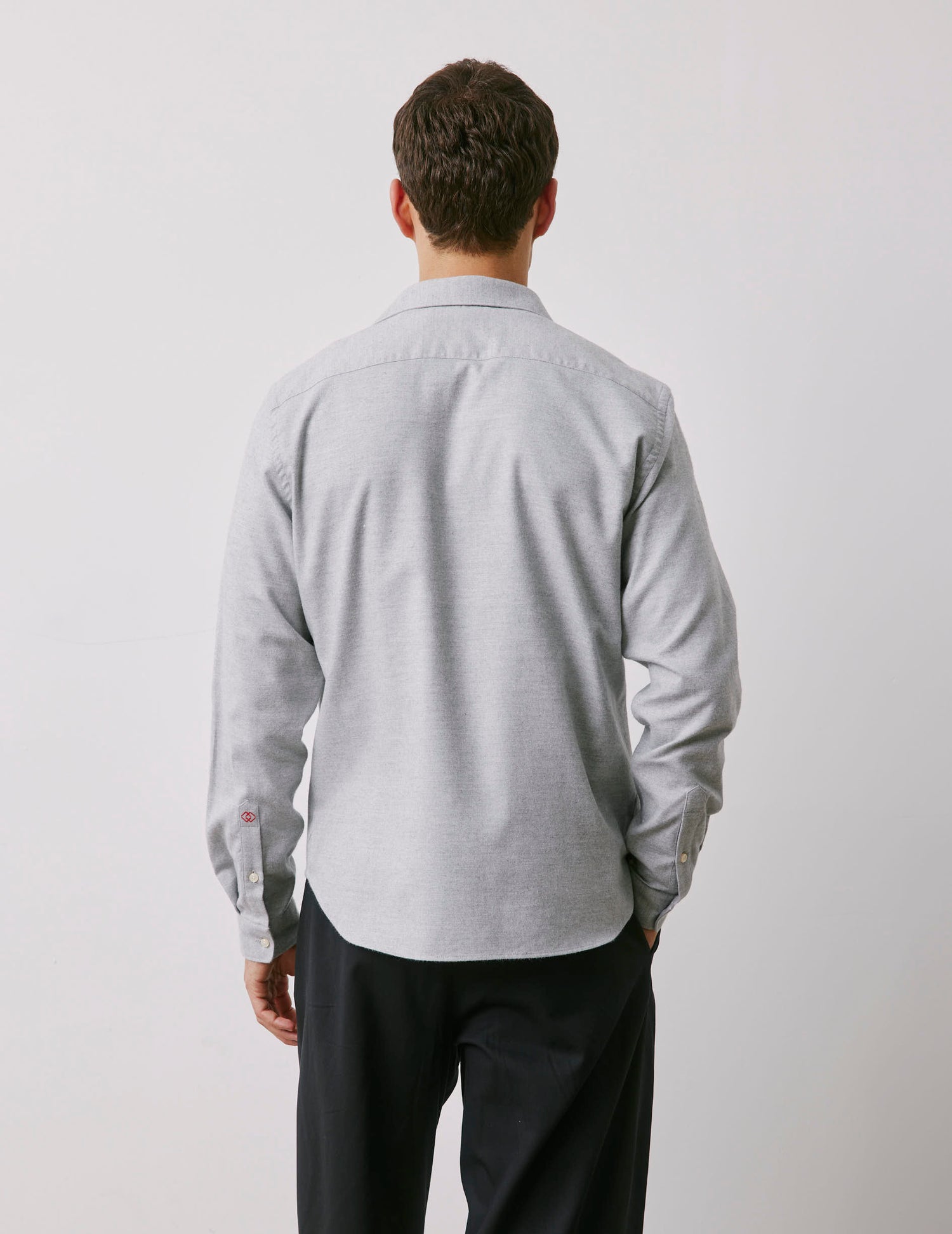 Unisex gray "Je t'aime" shirt - Flannel - Figaret Collar#4